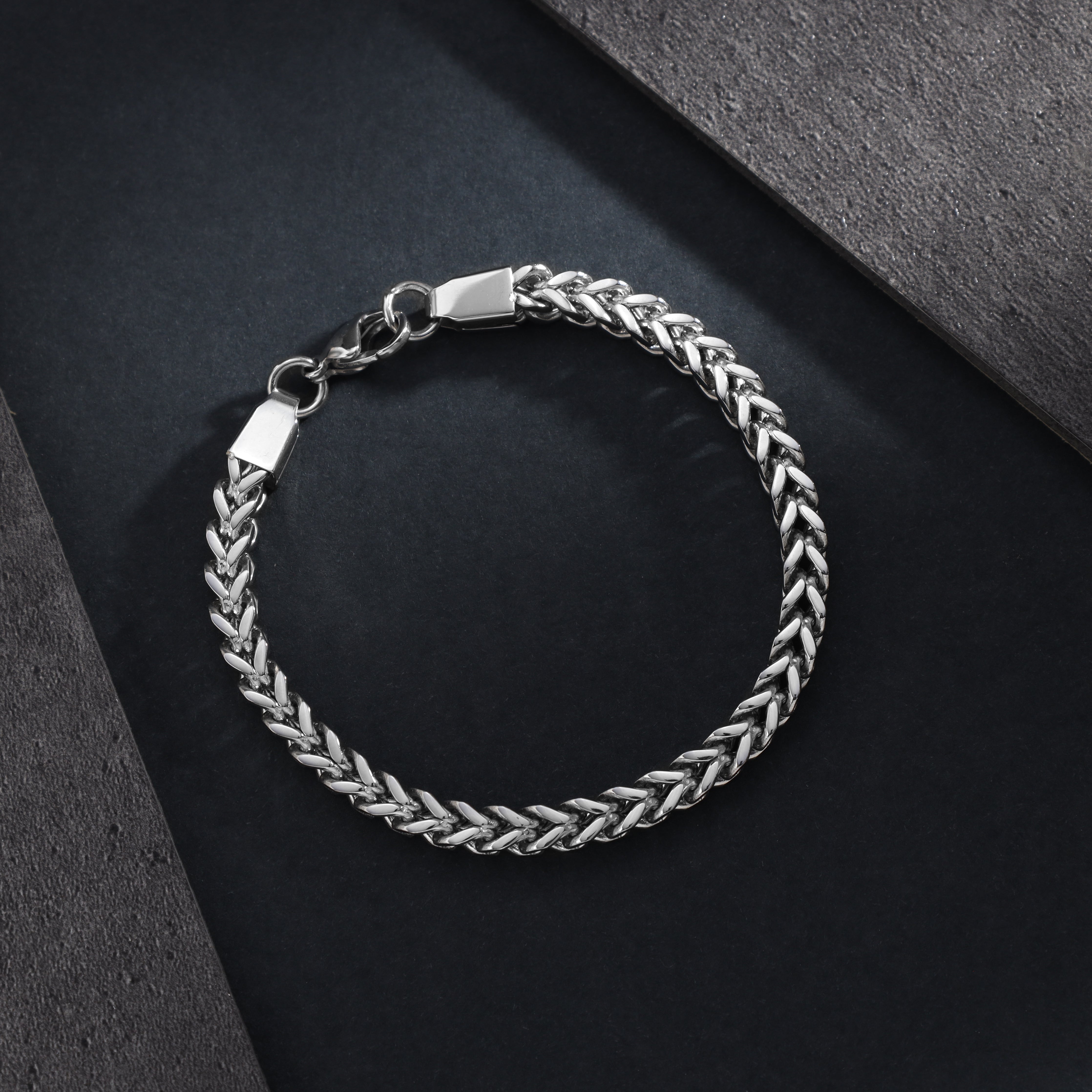 Franco Chain bracelet 5mm wide 20cm made of stainless steel 