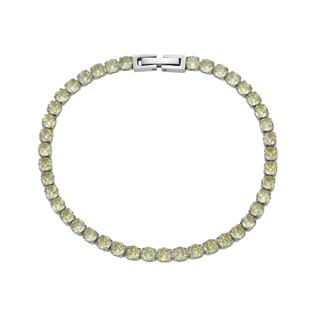Tennis Chain Armband grün 4mm aus Edelstahl – 19 & 21cm