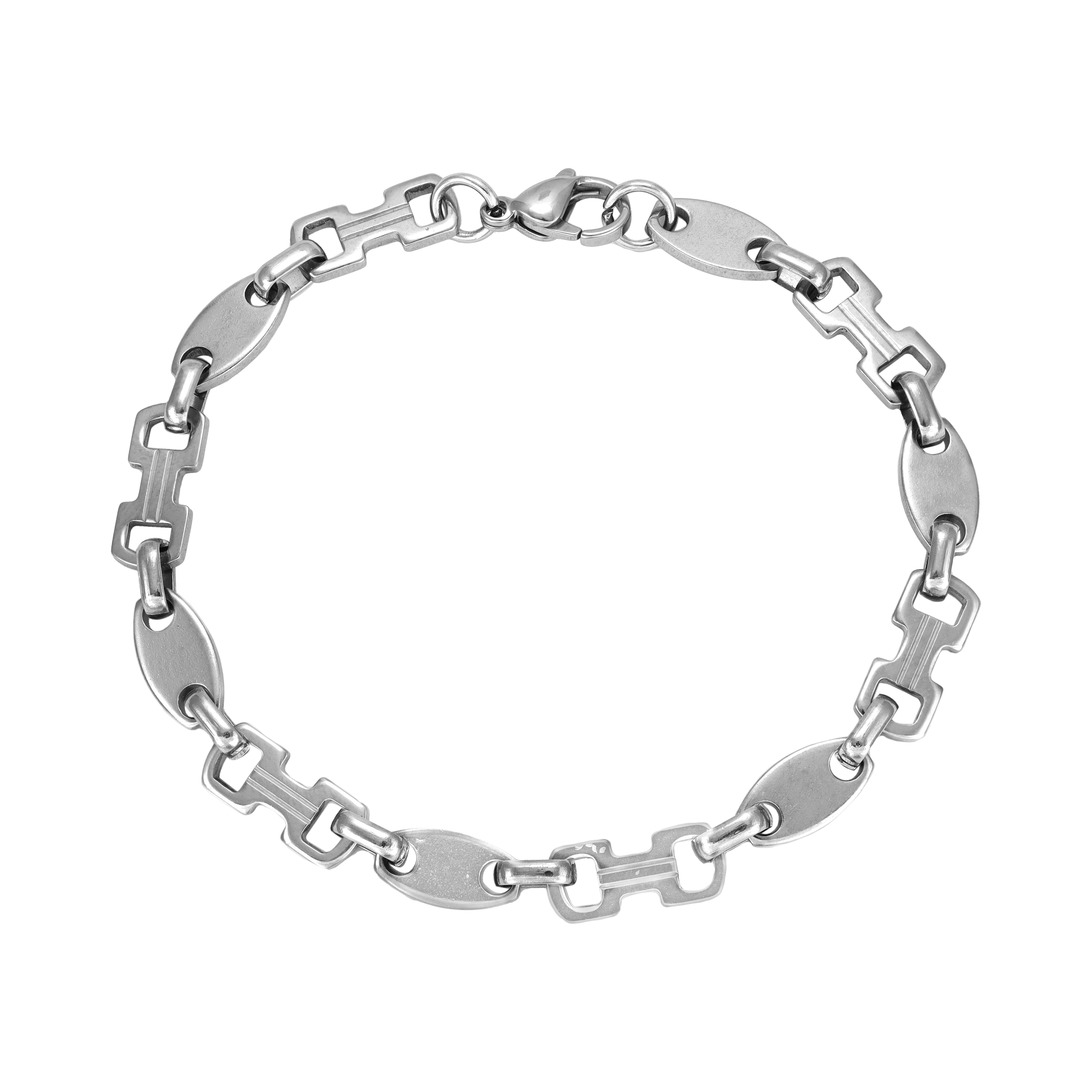 6mm stainless steel plate chain bracelet 