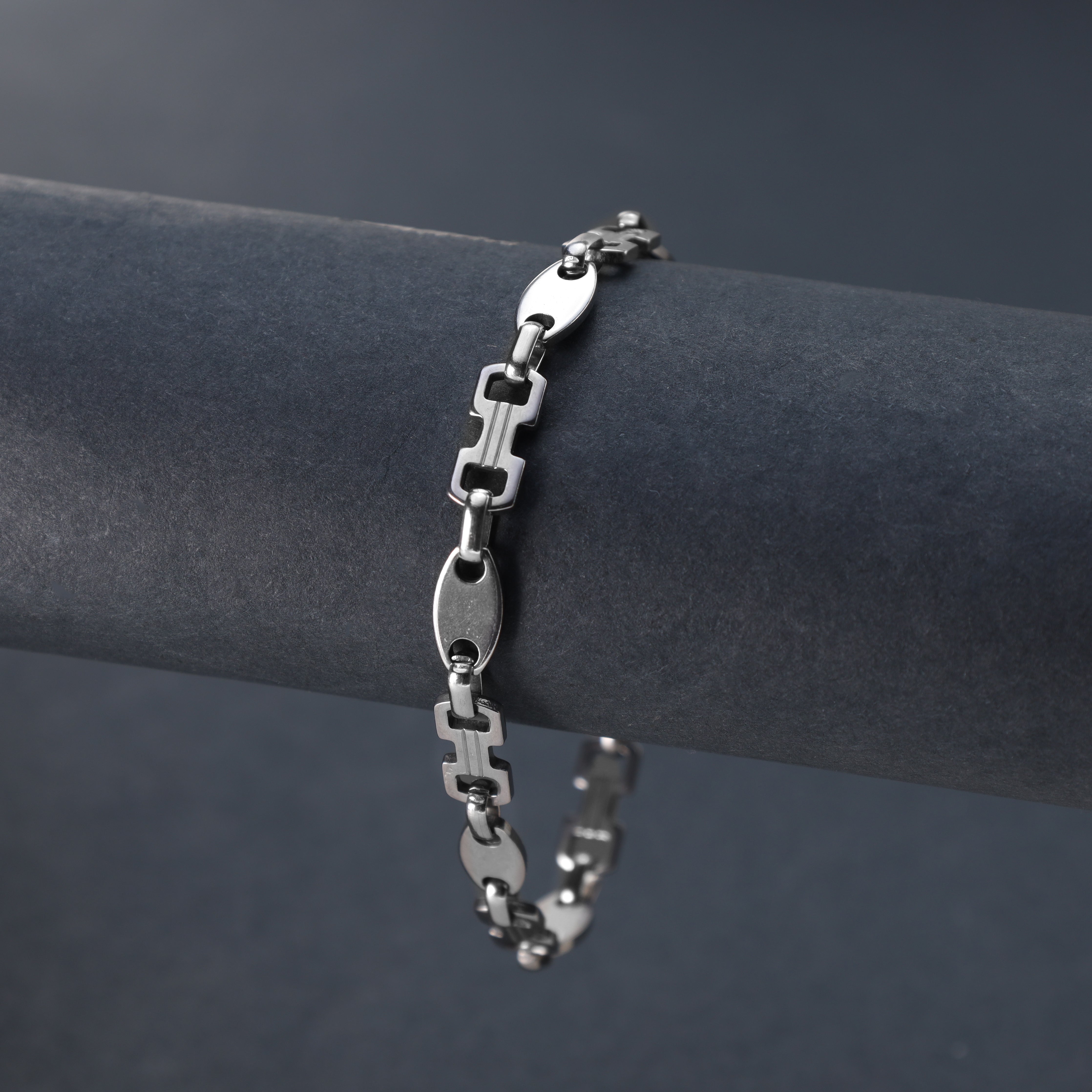 6mm stainless steel plate chain bracelet 