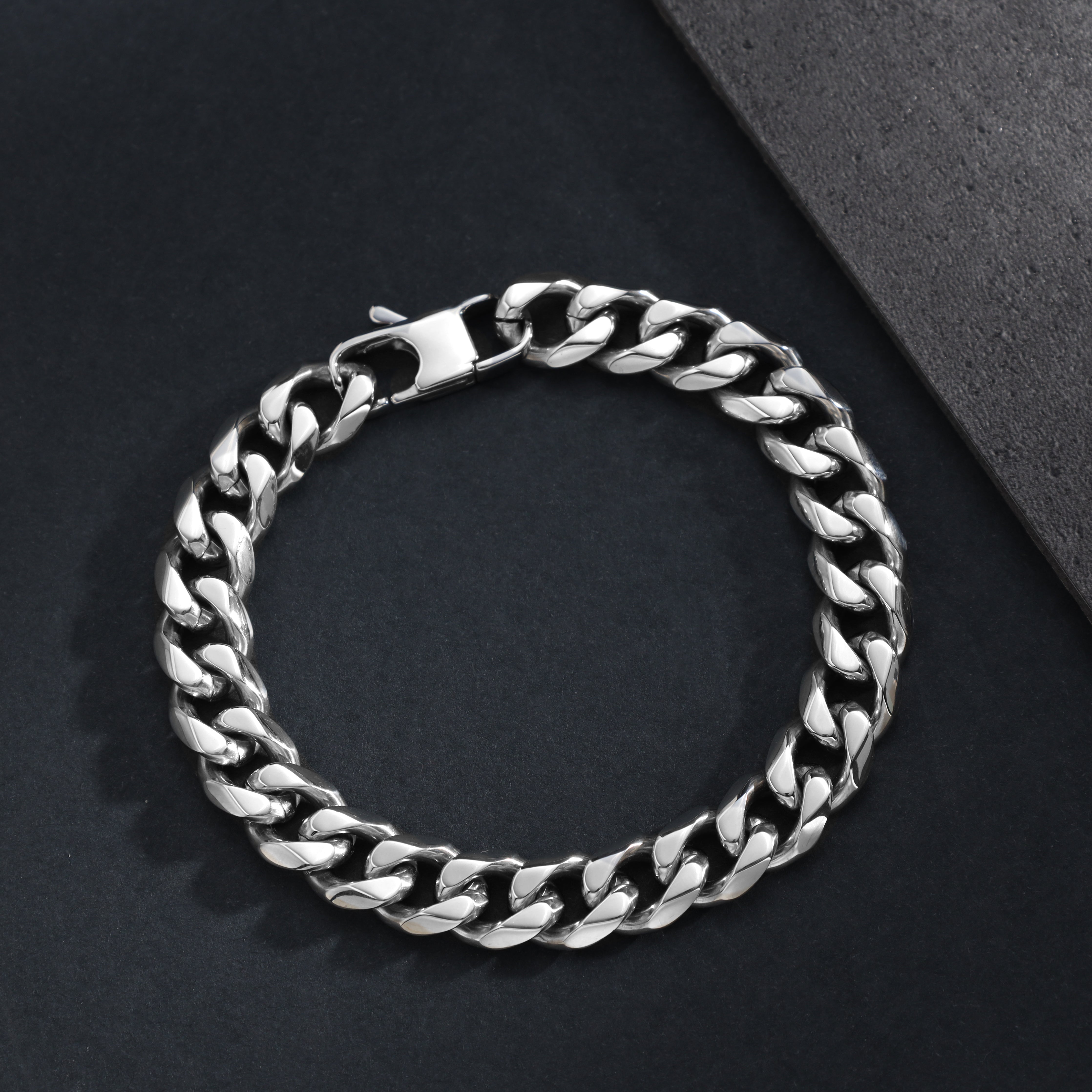 10mm Cuban Link Armband 21cm aus Edelstahl