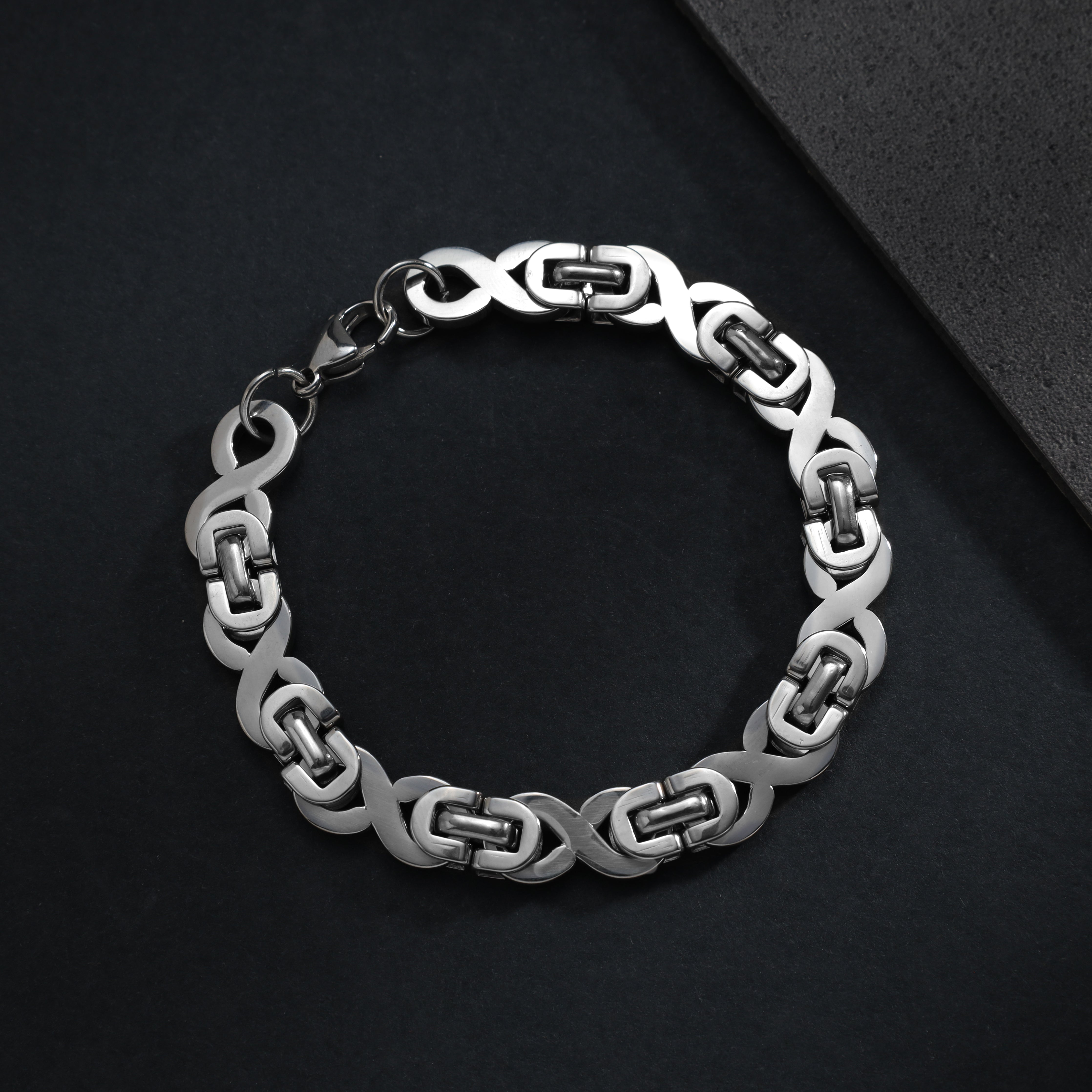 10mm Etruscan chain bracelet Infinity 21cm made of stainless steel 