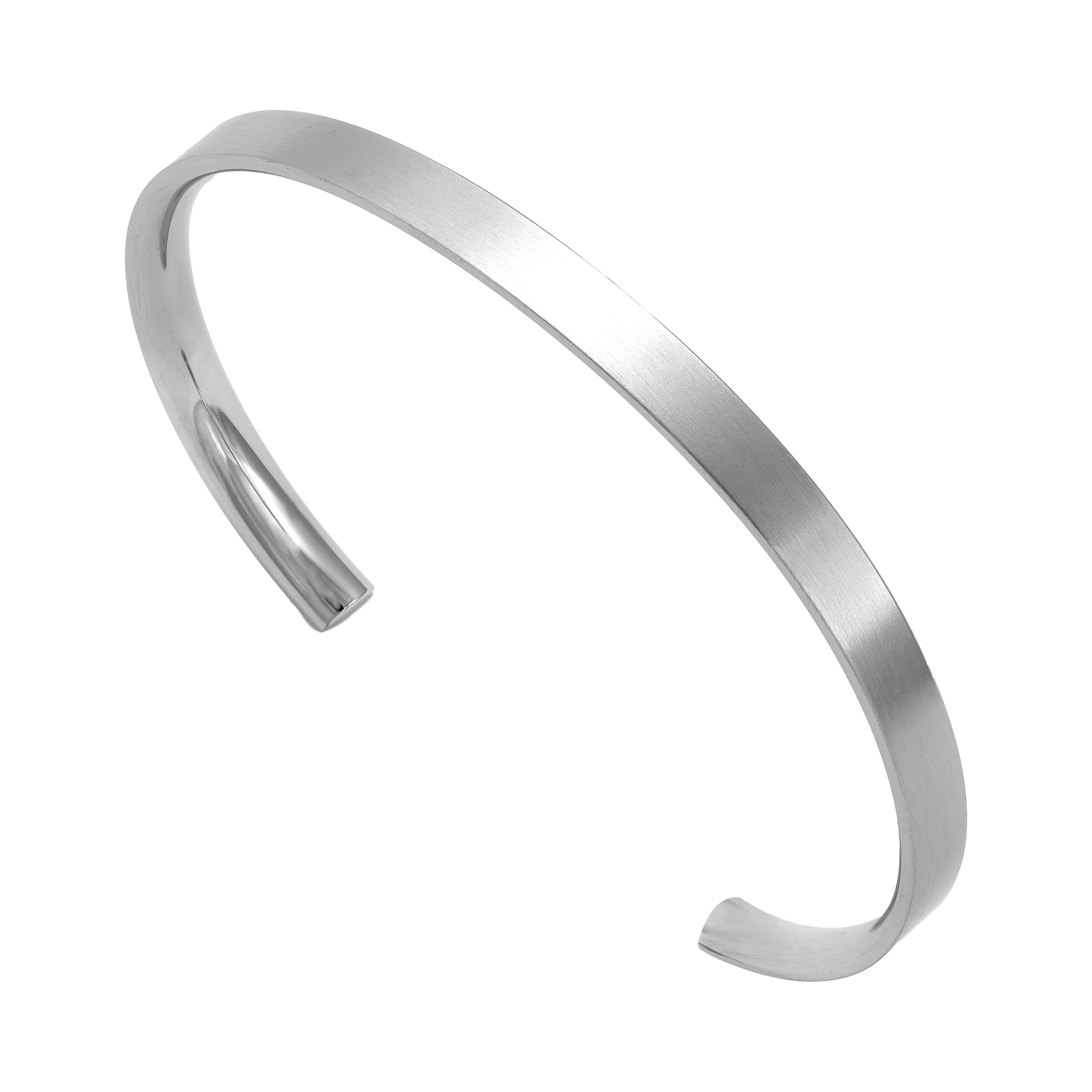 Elegant minimalist bangle bracelet 5mm wide made of stainless steel 