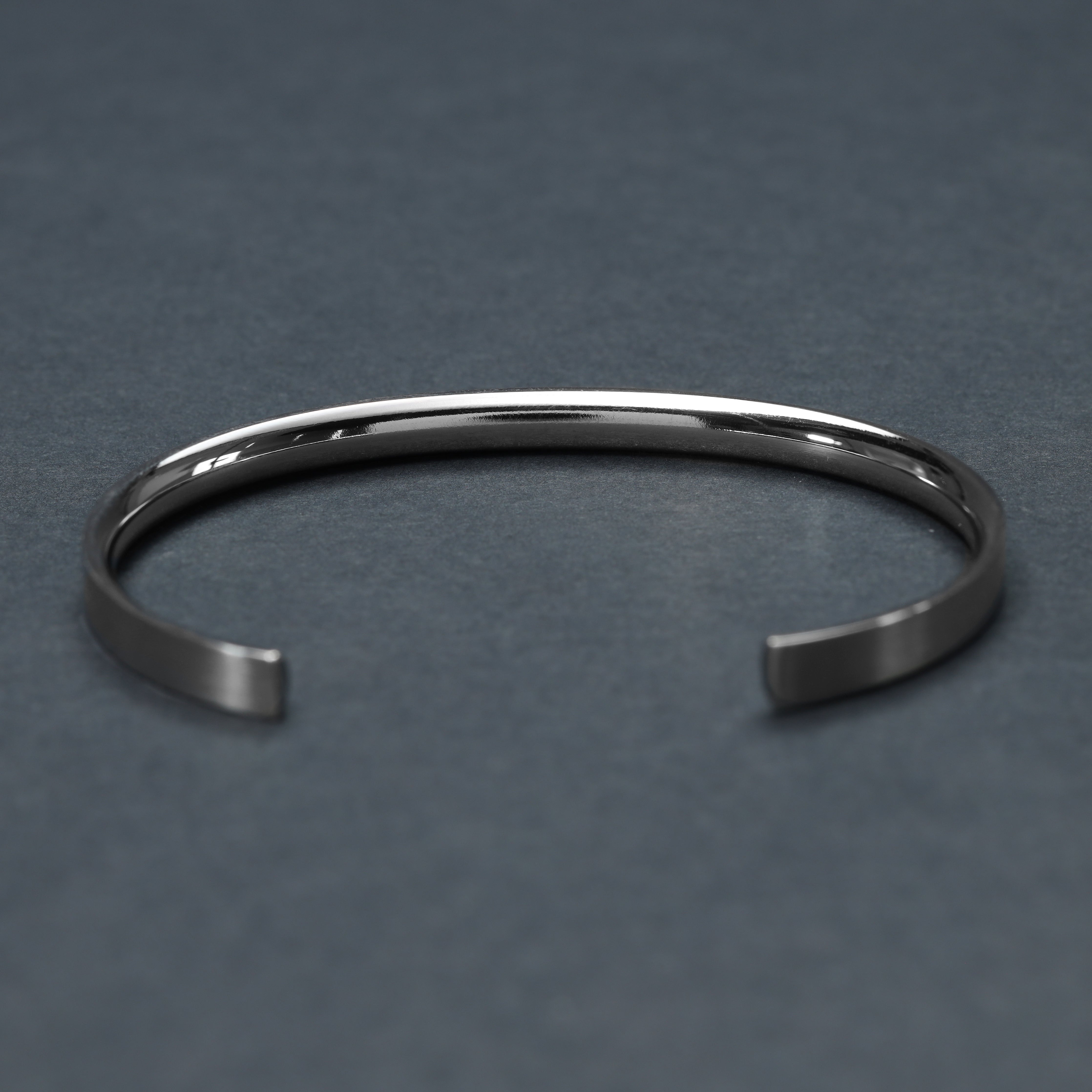 Elegant minimalist bangle bracelet 5mm wide made of stainless steel 