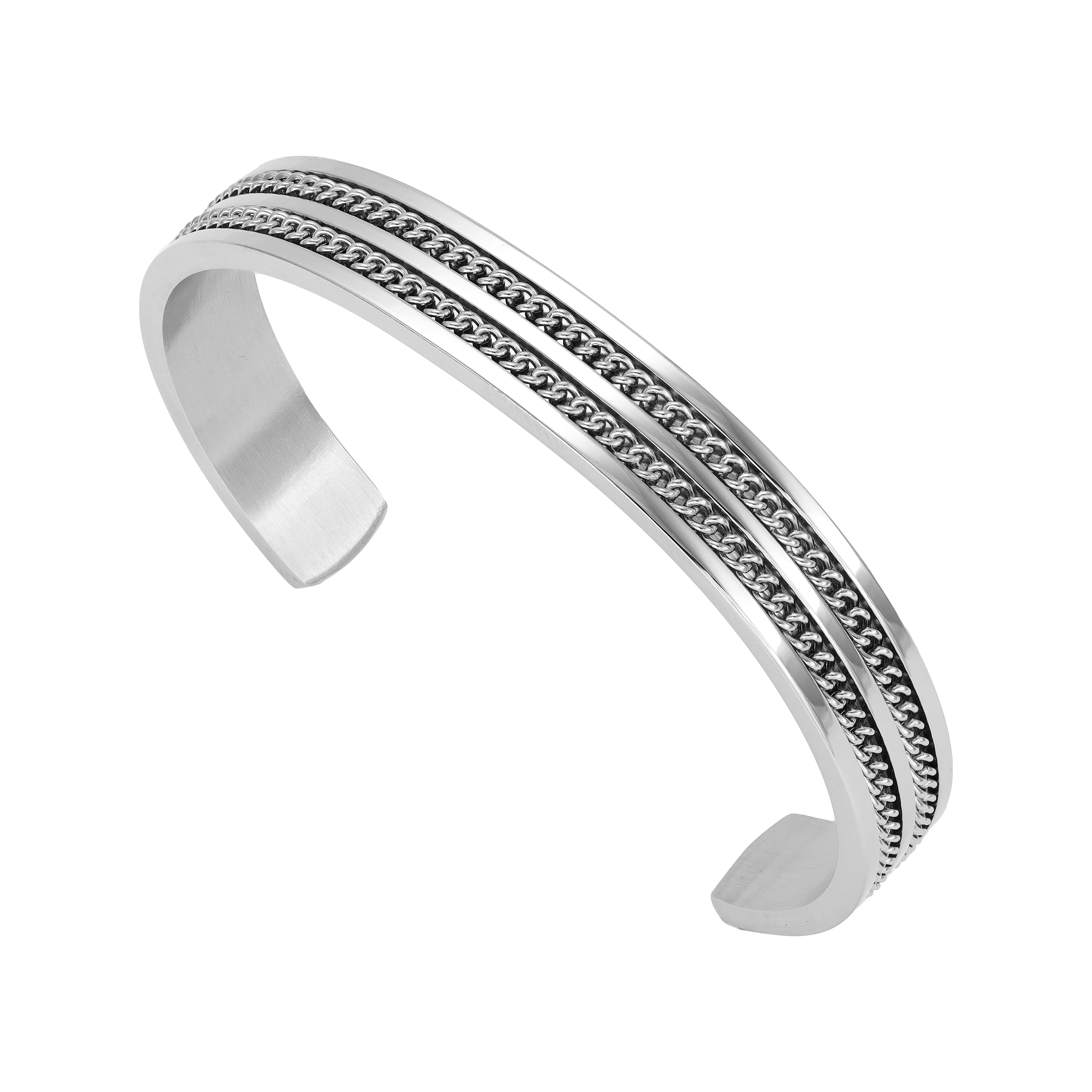 10mm bangle bracelet with curb chain element made of stainless steel