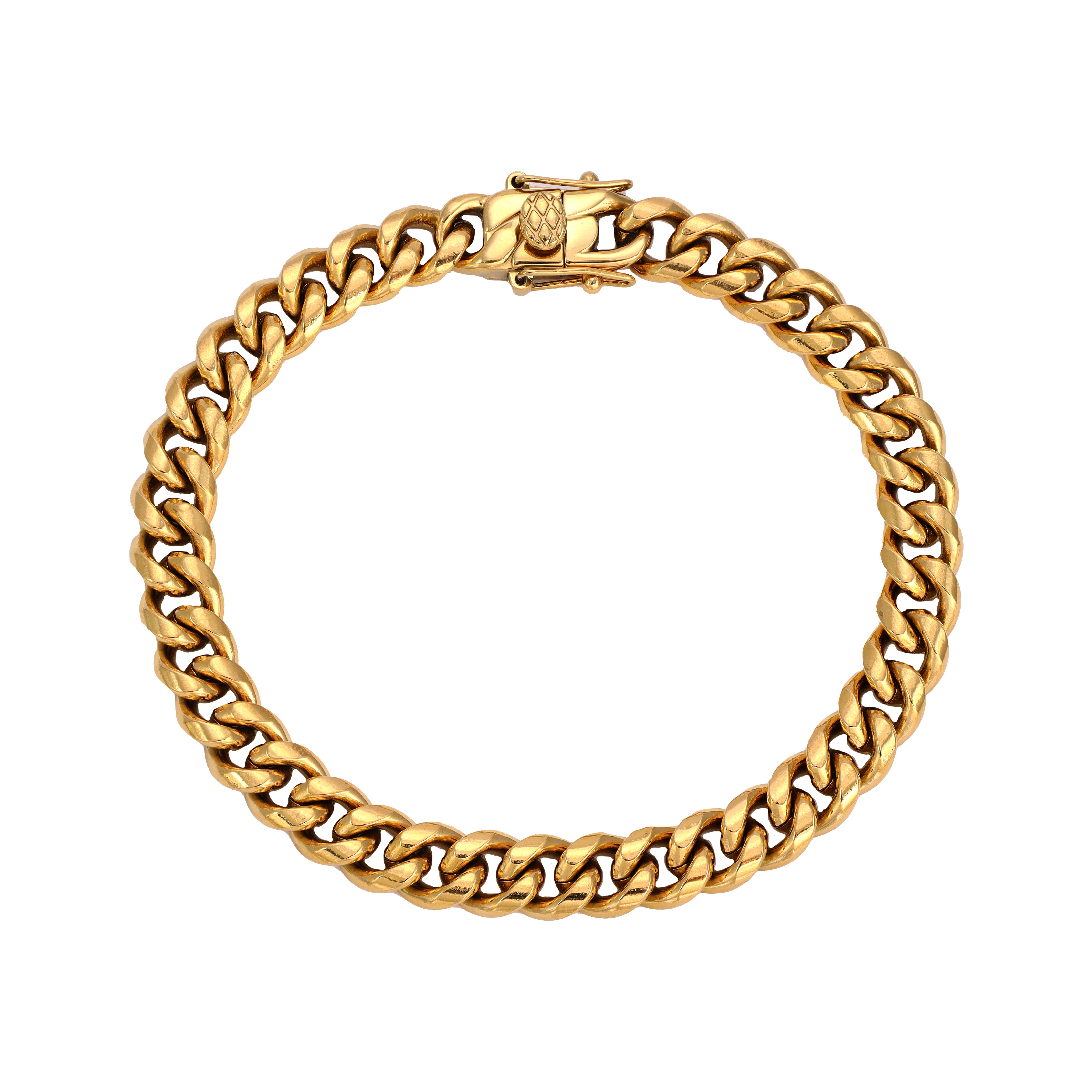 8mm Miami Cuban link bracelet 21cm made of stainless steel 18K gold plated 