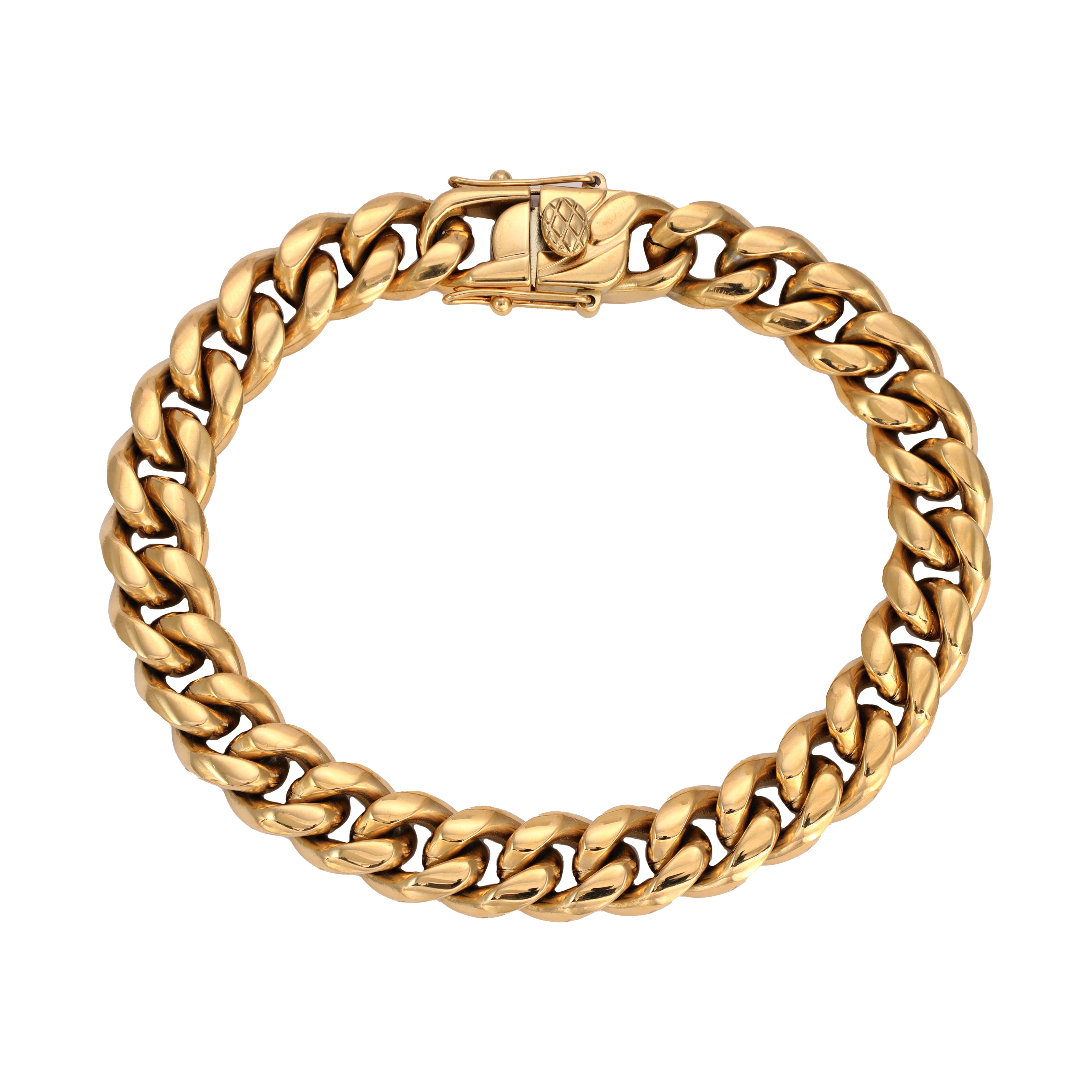 10mm Miami Cuban link bracelet 21cm made of stainless steel 18K gold plated 