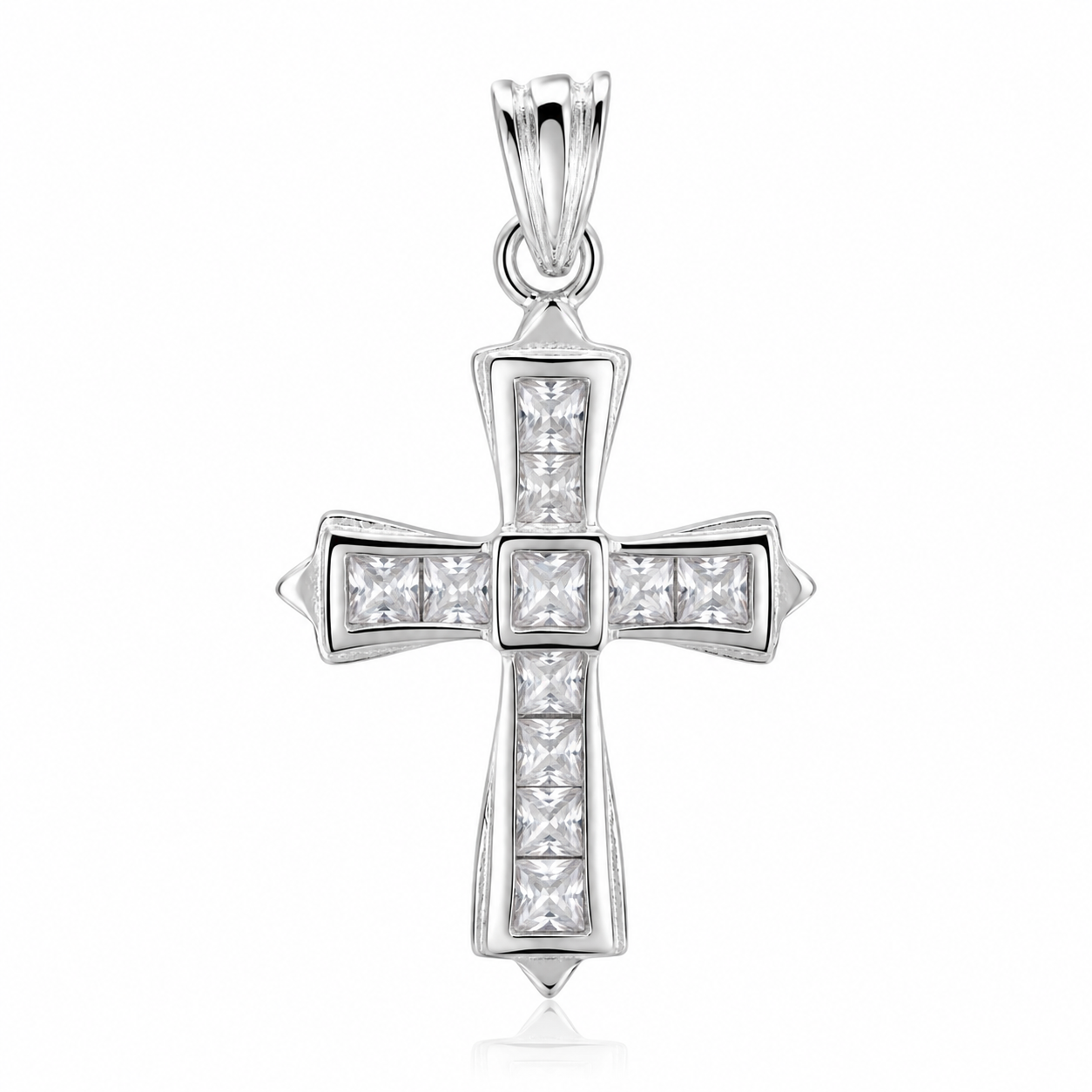 Kreuz Anhänger Iced Out Stil aus 925 Sterlingsilber