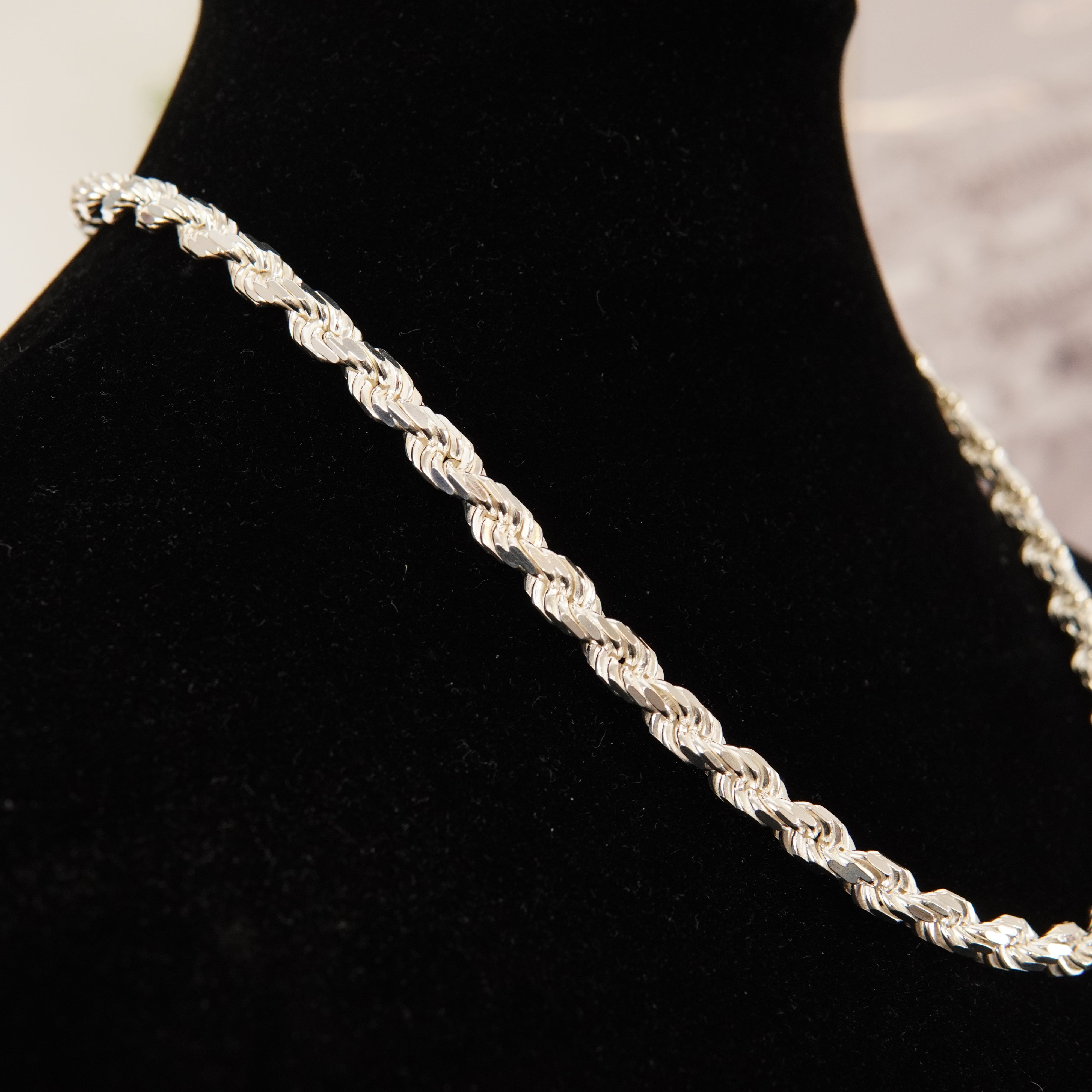 Kordelkette 7mm / 55cm Einzelstück 925 Silber