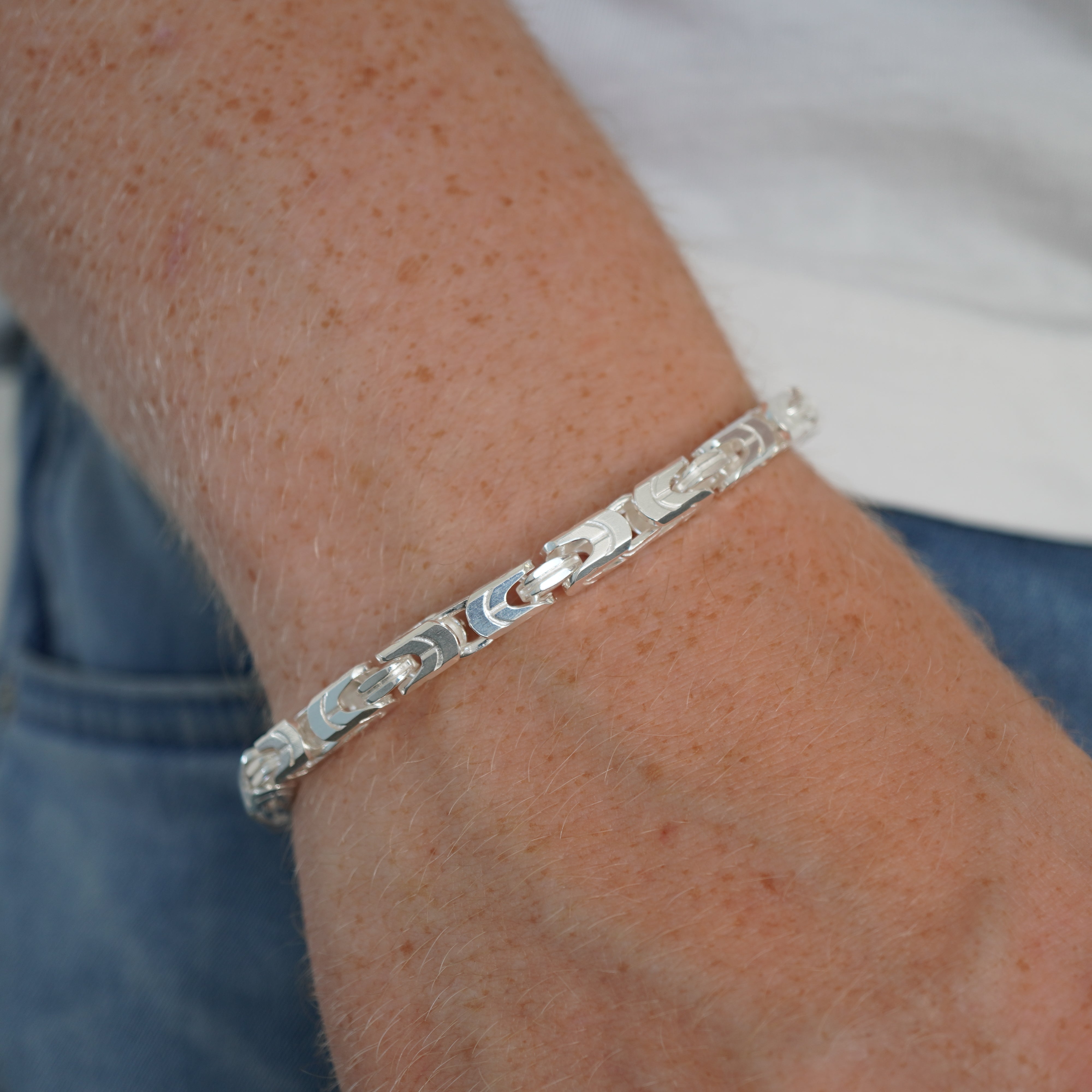 Königskette Armband 5,5mm / 21cm Einzelstück 925 Silber ultraflexibel