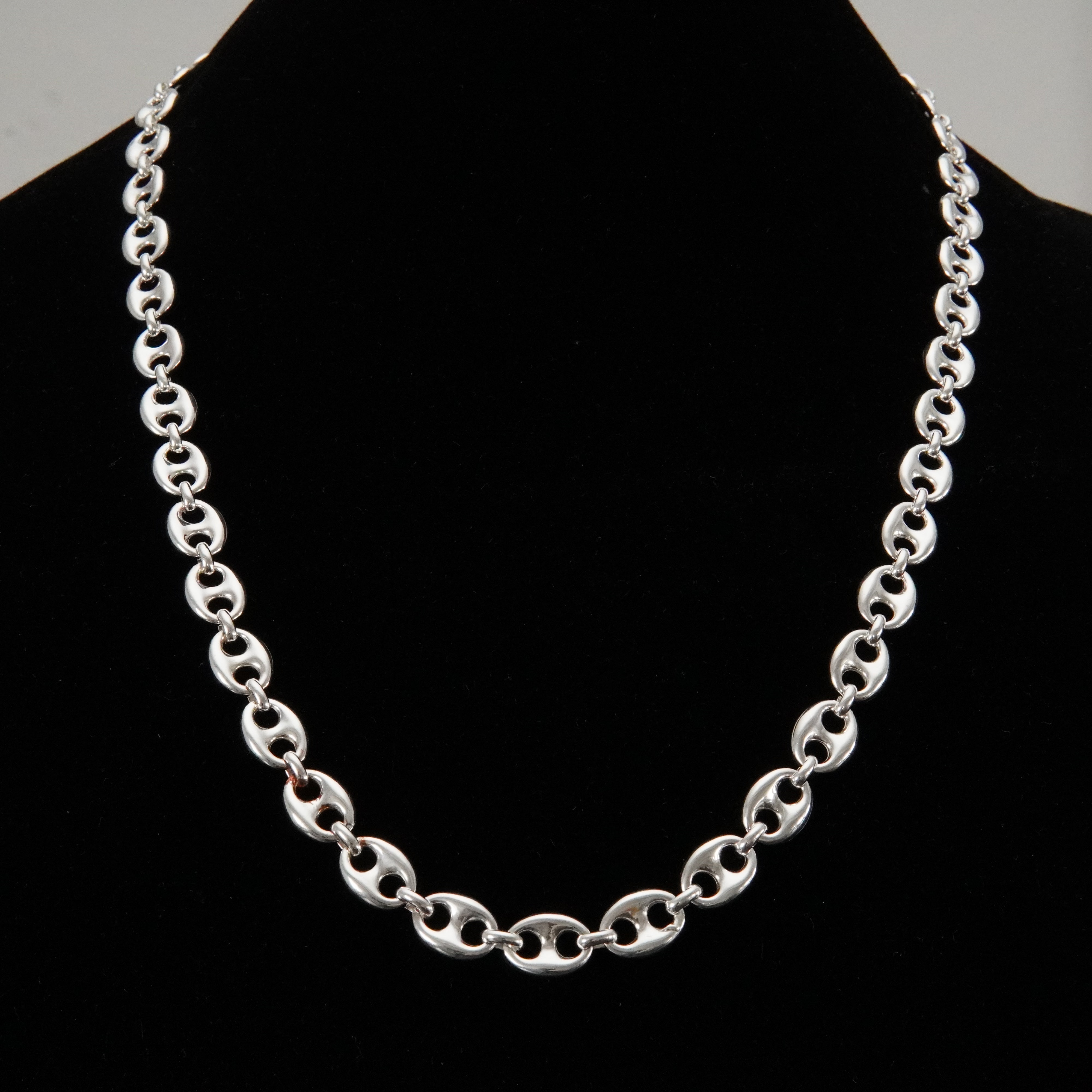 Bohnenkette 10mm / 70cm Einzelstück 925 Silber