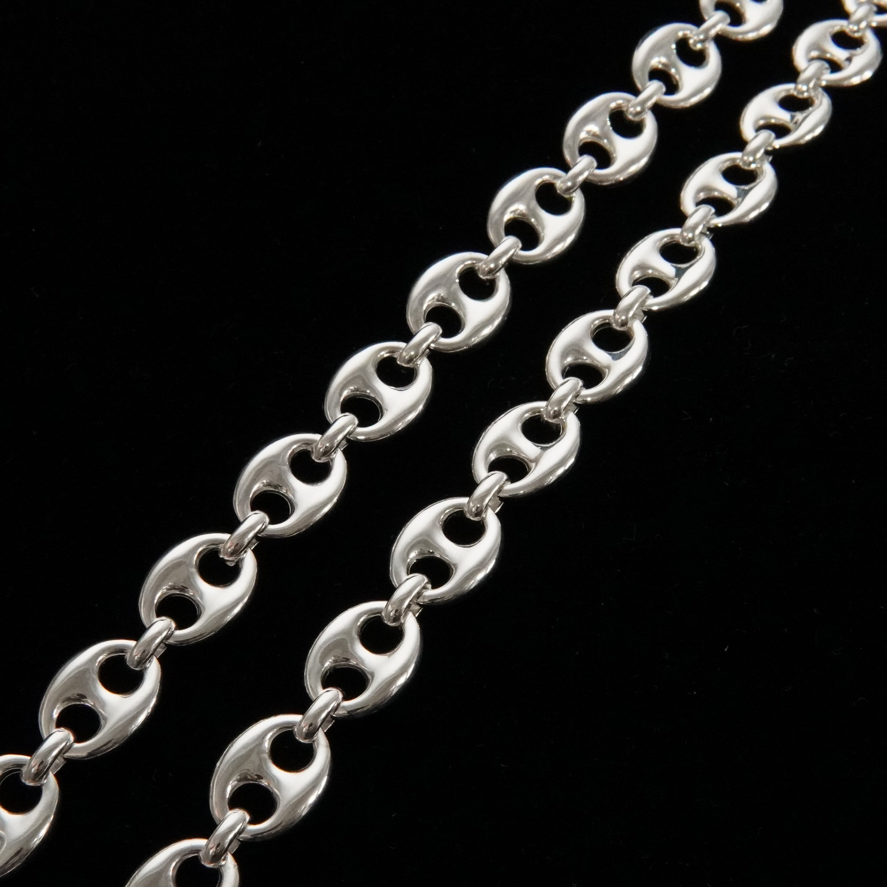 Bohnenkette 10mm / 70cm Einzelstück 925 Silber