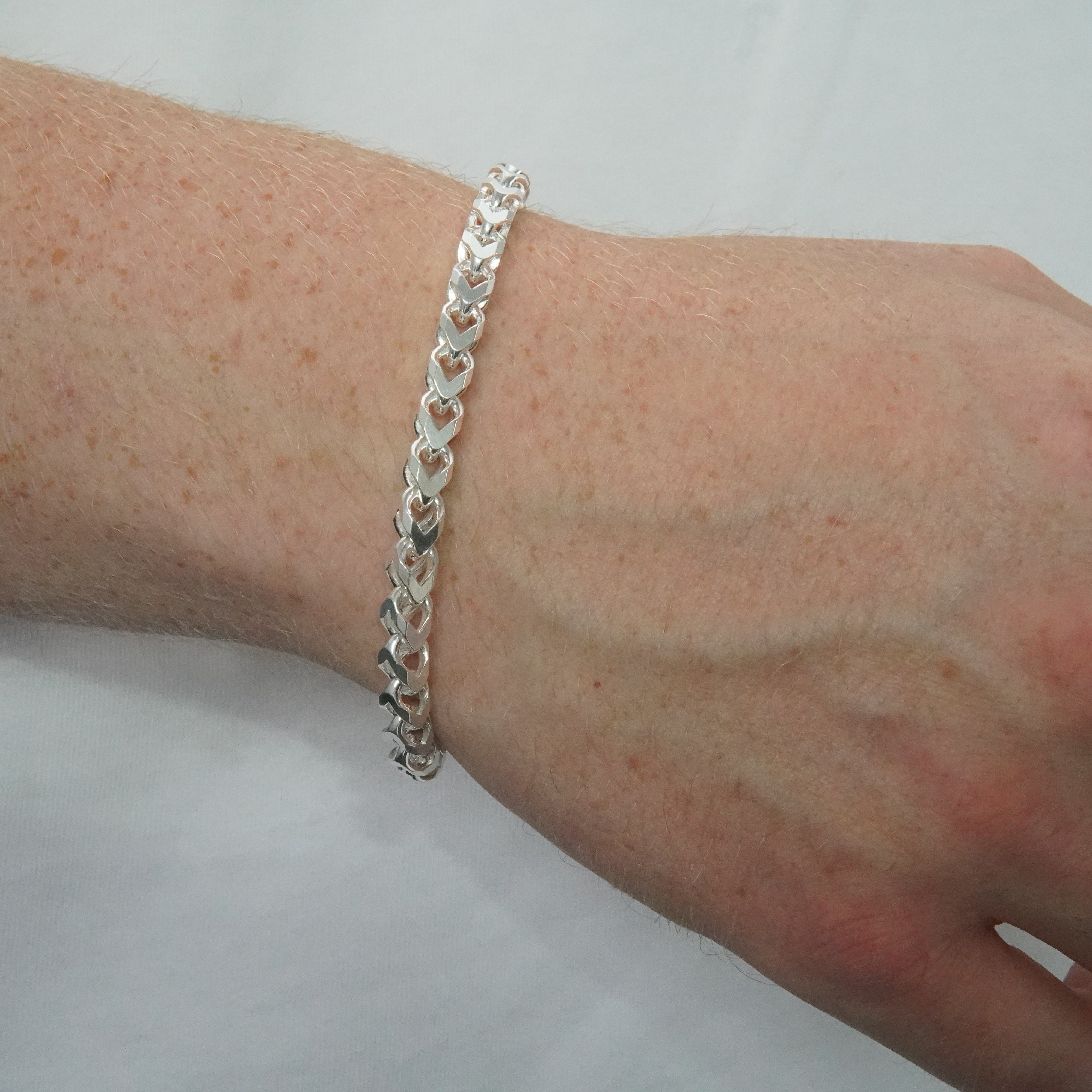 Zopfkette 4,4mm / 21cm Einzelstück 925 Silber