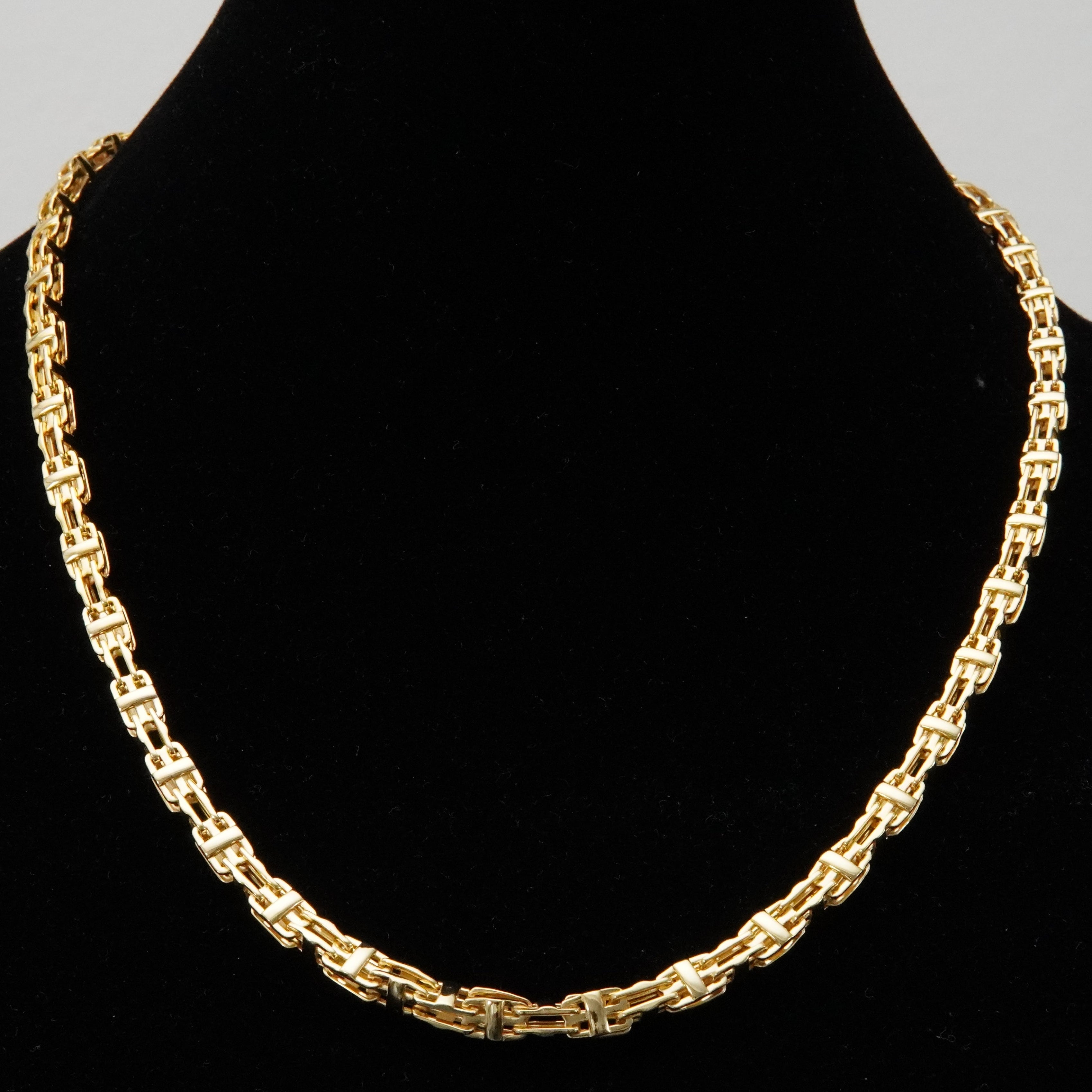 Käfigkette 60cm / 6mm 18K Vergoldung Einzelstück 925 Silber