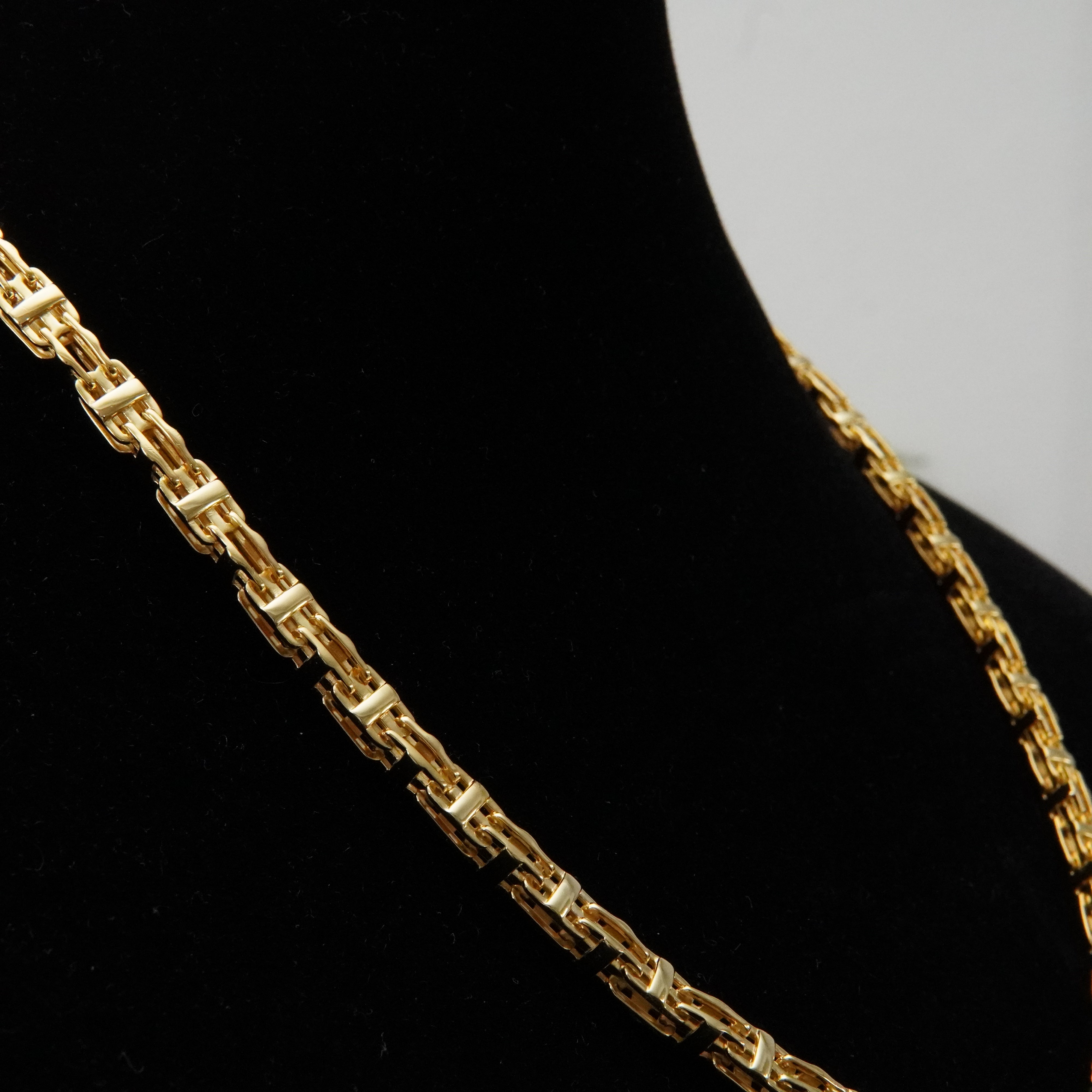 Käfigkette 60cm / 6mm 18K Vergoldung Einzelstück 925 Silber