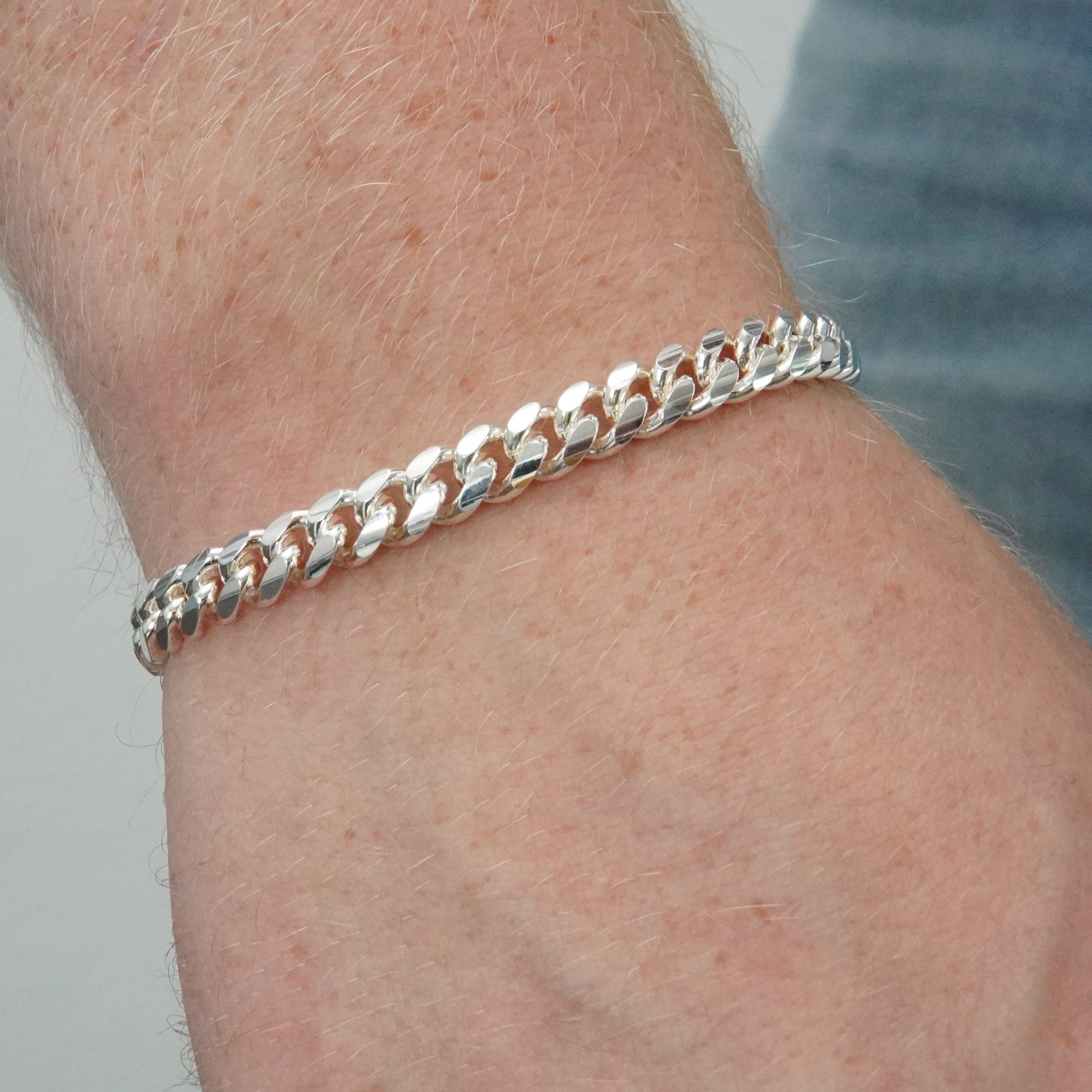 Miami Cuban Link Armband 19cm / 7mm Einzelteil 925 Silber