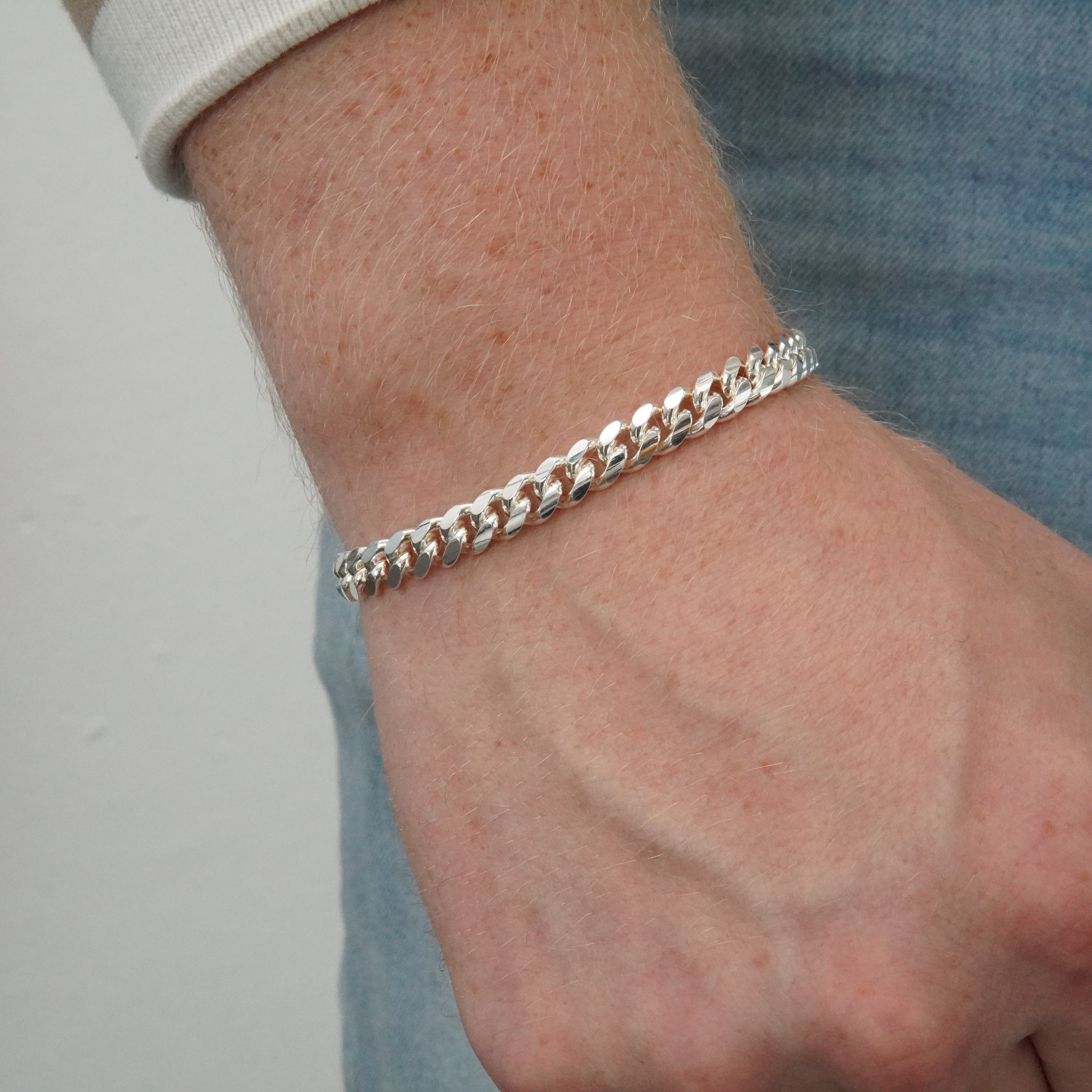 Miami Cuban Link Armband 19cm / 7mm Einzelteil 925 Silber