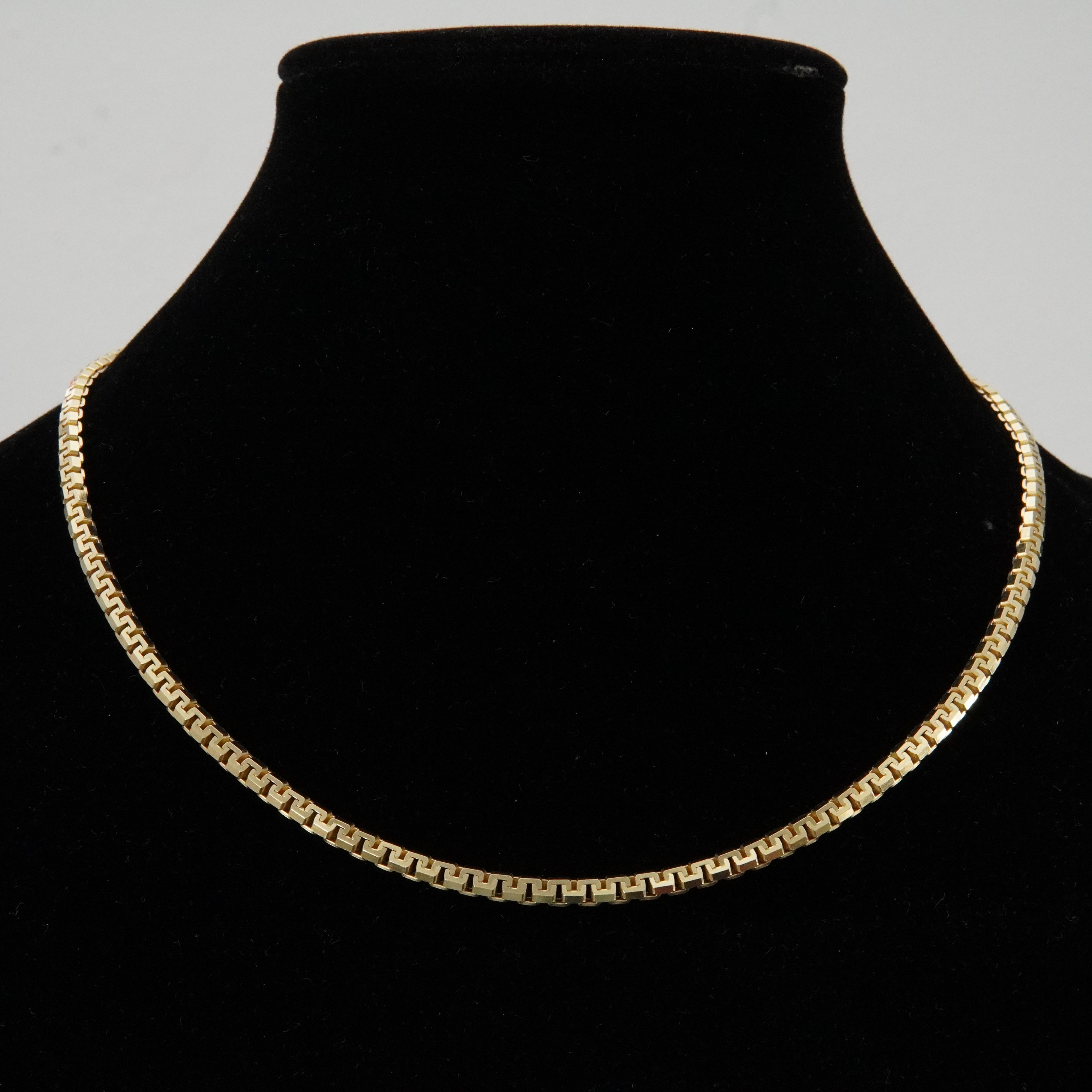 Box Chain 55cm / 4mm 18K Vergoldung Einzelstück 925 Silber