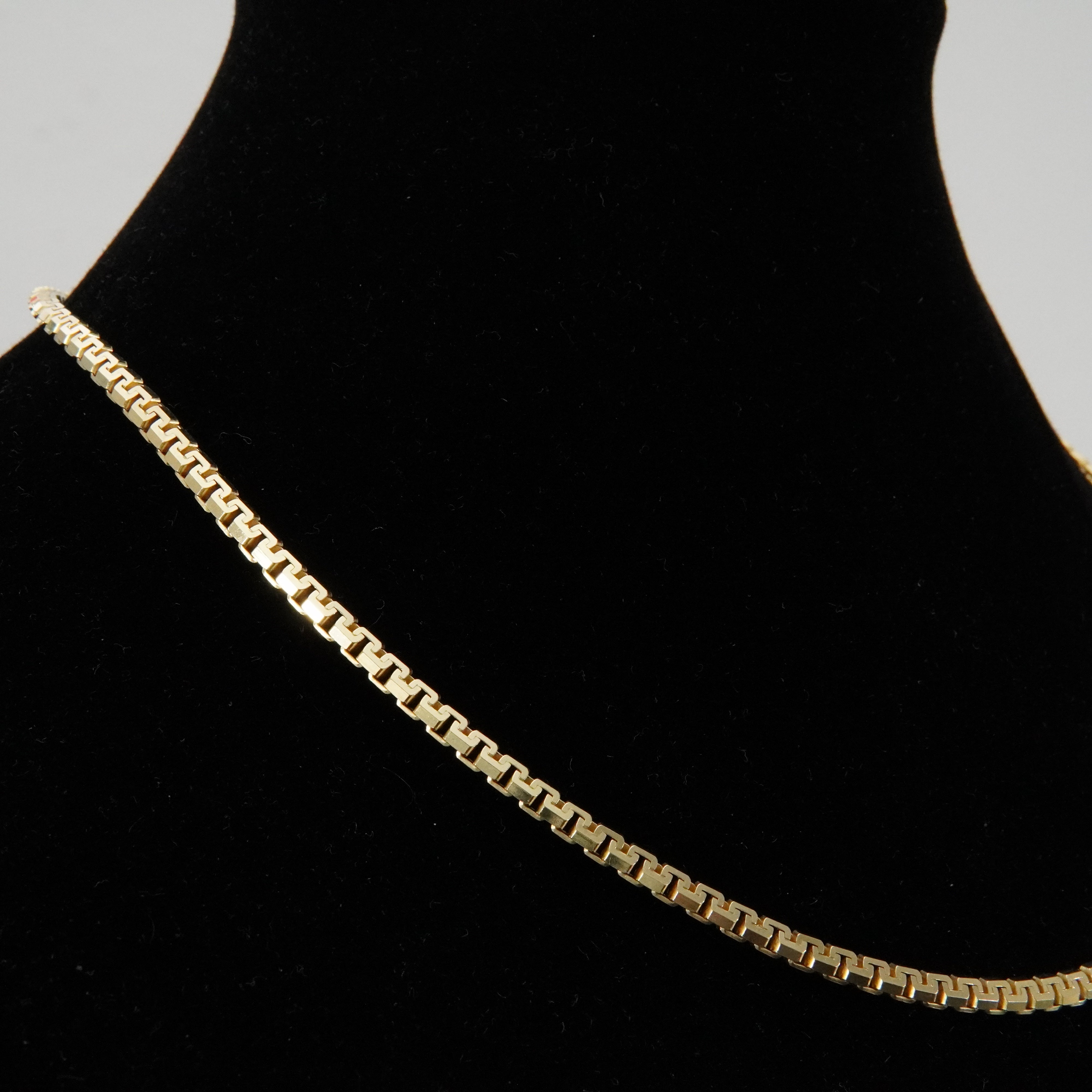 Box Chain 55cm / 4mm 18K Vergoldung Einzelstück 925 Silber