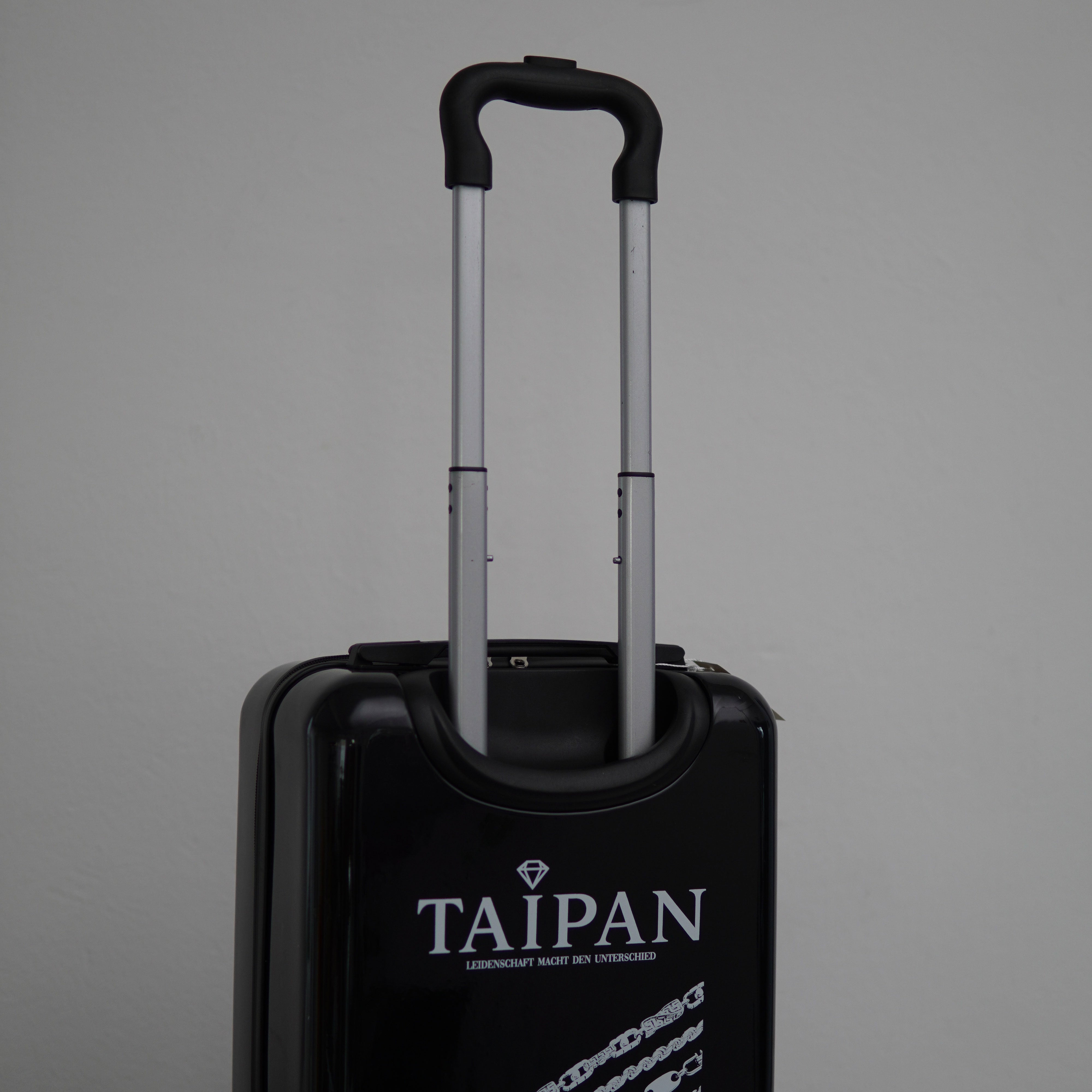 Handgepäck Koffer Trolley in schwarz mit Taipan Ketten Design
