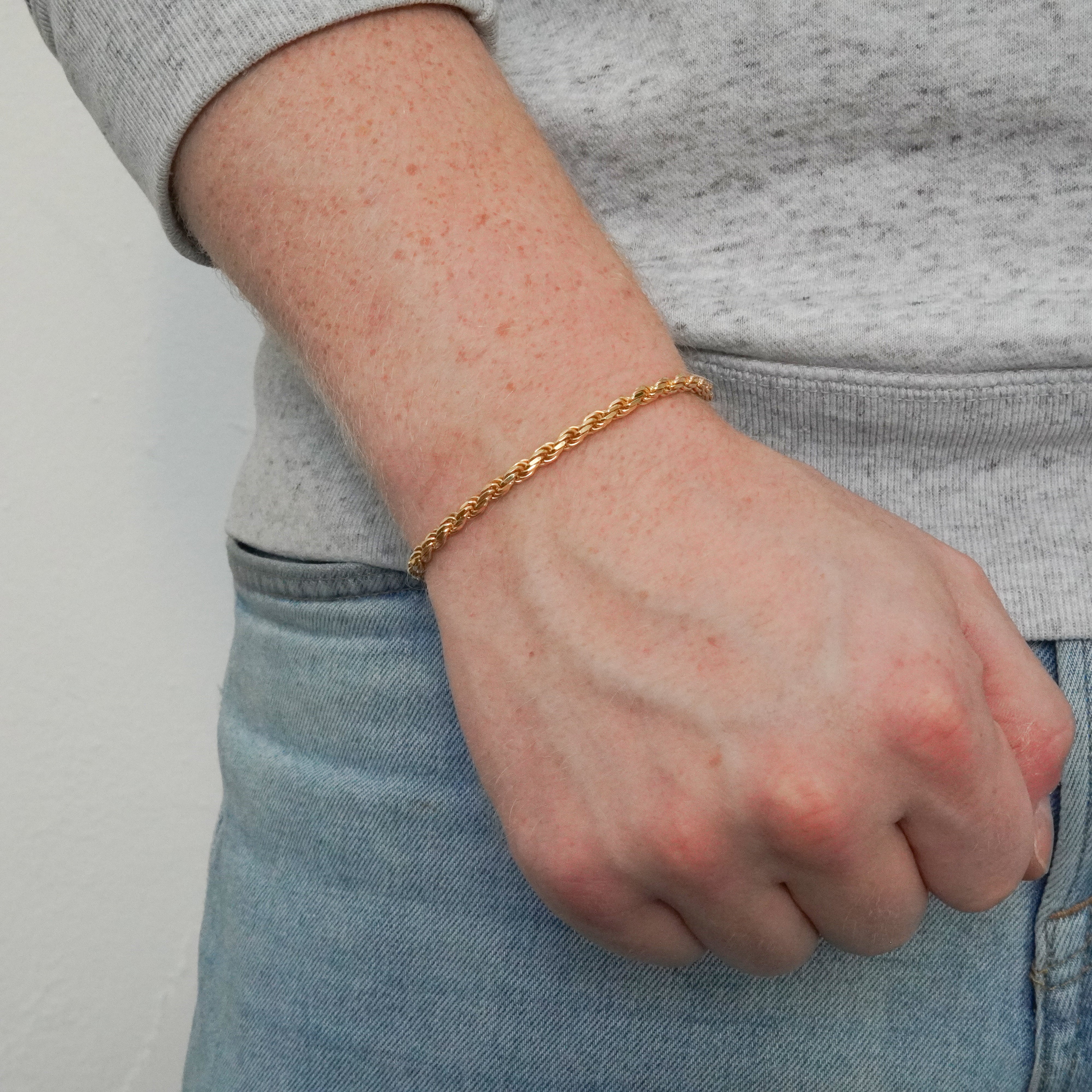 Kordelkette 19cm / 3,5mm 18K Vergoldung Einzelstück 925 Silber