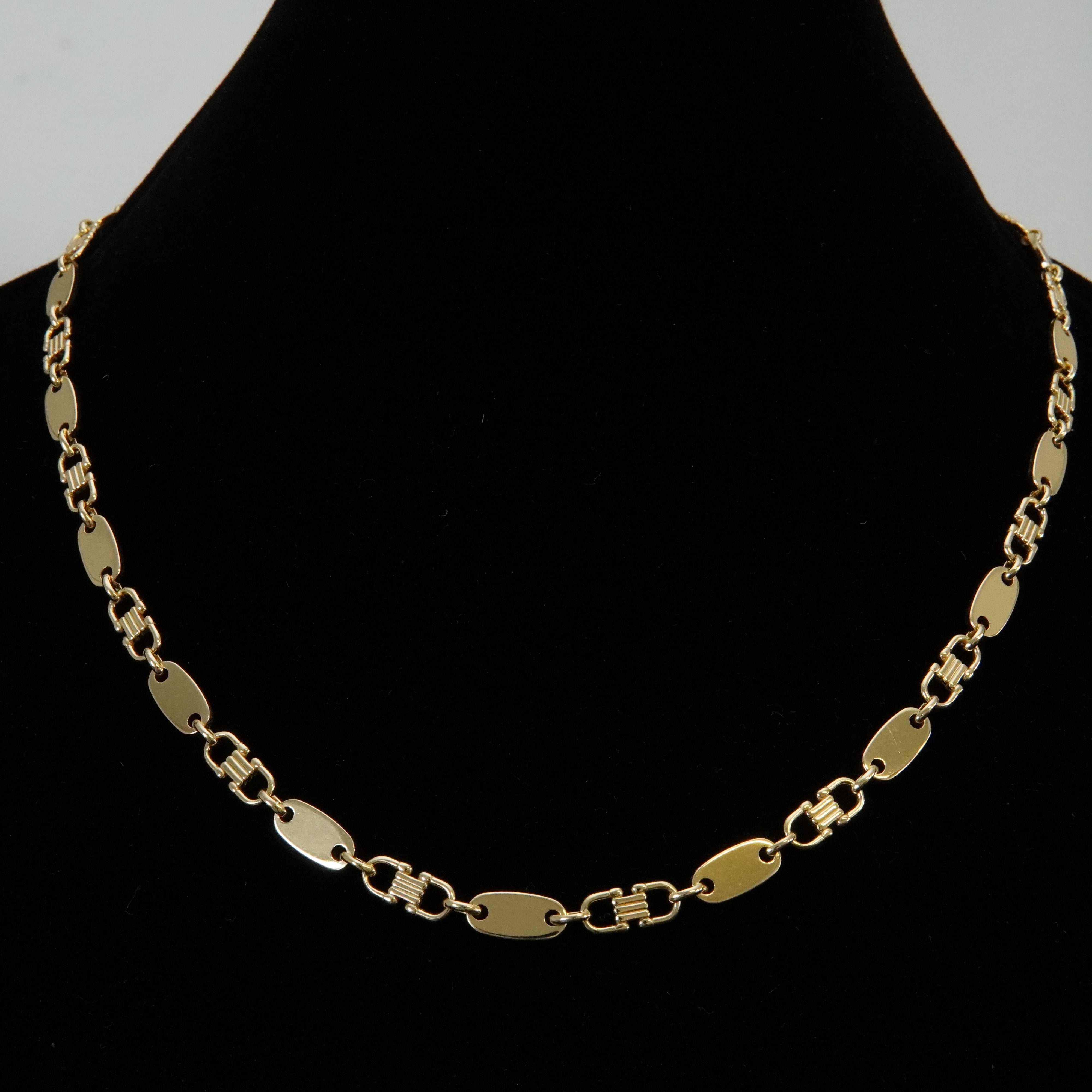 Plattenkette 60cm / 6mm  925 Silber - vergoldet