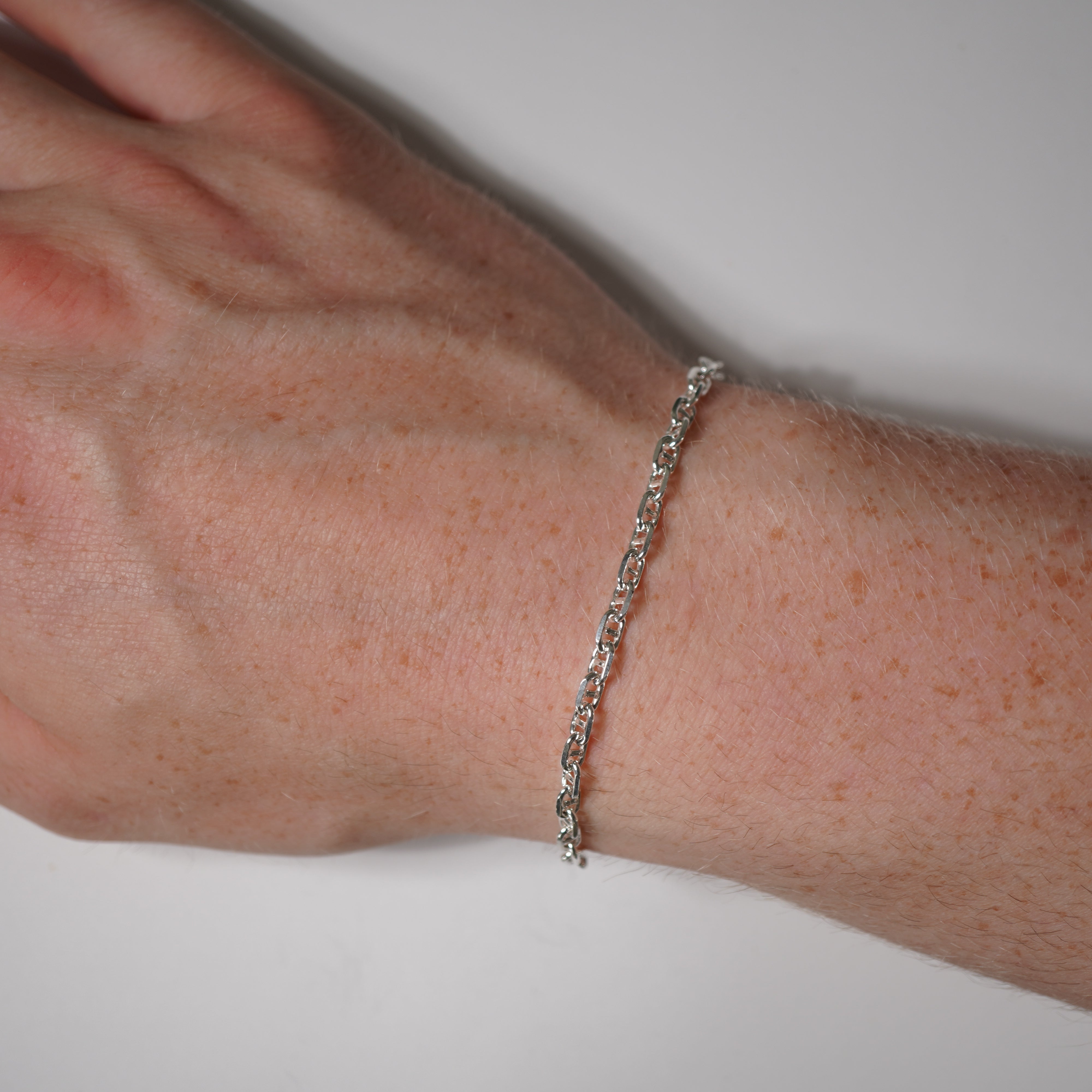 3,7mm 20cm Ankerkette Armband aus 925 Sterlingsilber