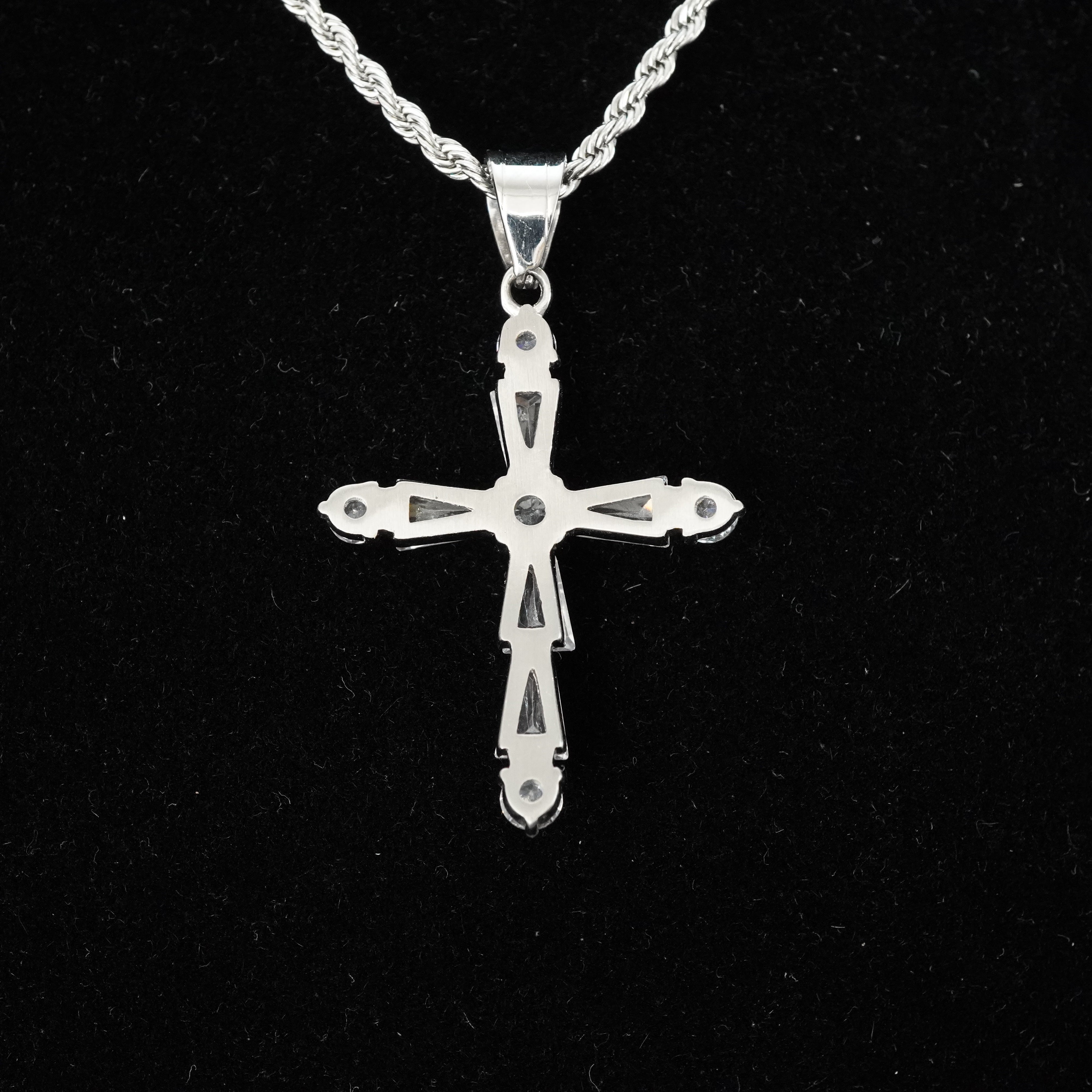 Kreuz Anhänger Iced Out Stil aus Edelstahl