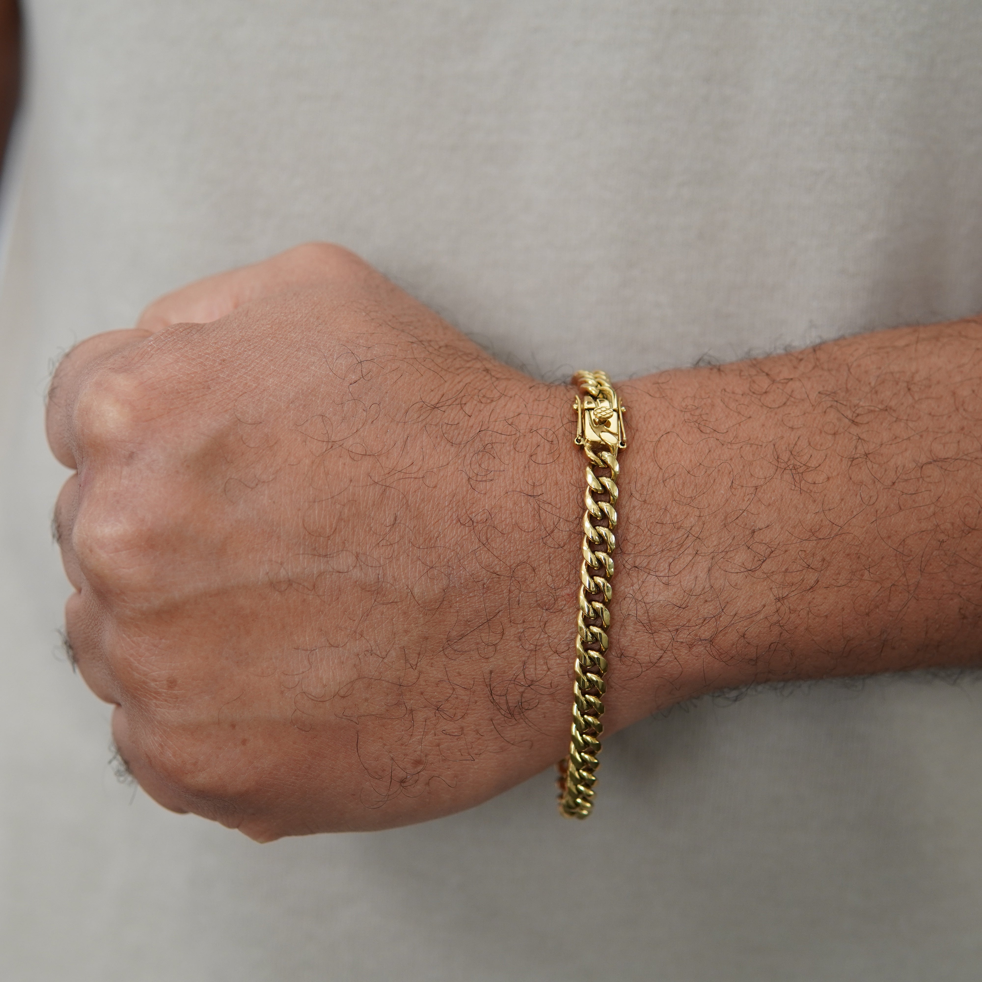 6mm Miami Cuban link Armband aus Edelstahl vergoldet
