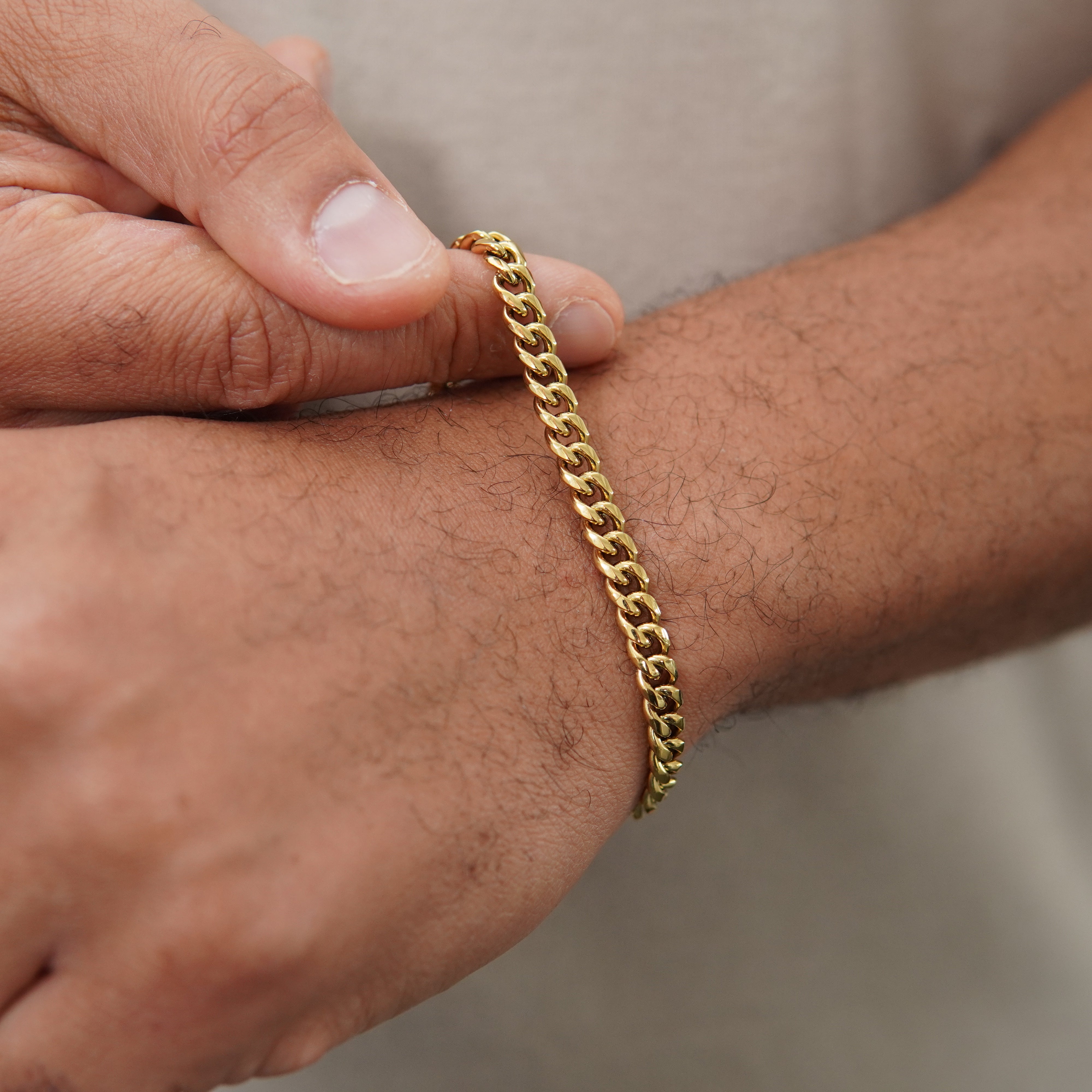 6mm Miami Cuban link Armband aus Edelstahl vergoldet