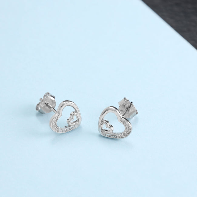 2. Bild von Damen Ohrstecker Zirknonia Ohrringe Herz aus 925 Sterlingsilber