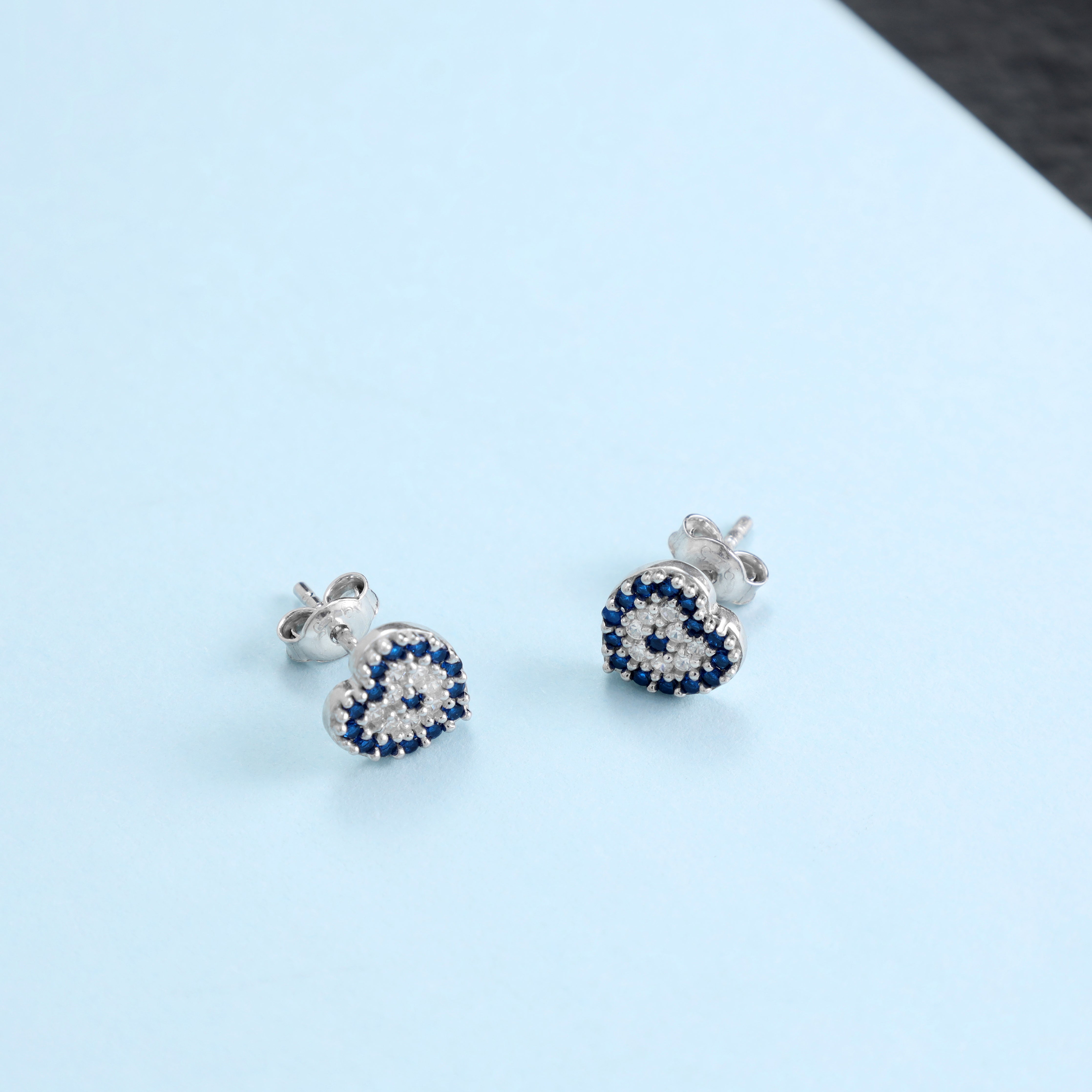 Damen Ohrringe Hertz Blue aus 925 Sterlingsilber - Taipan Schmuck