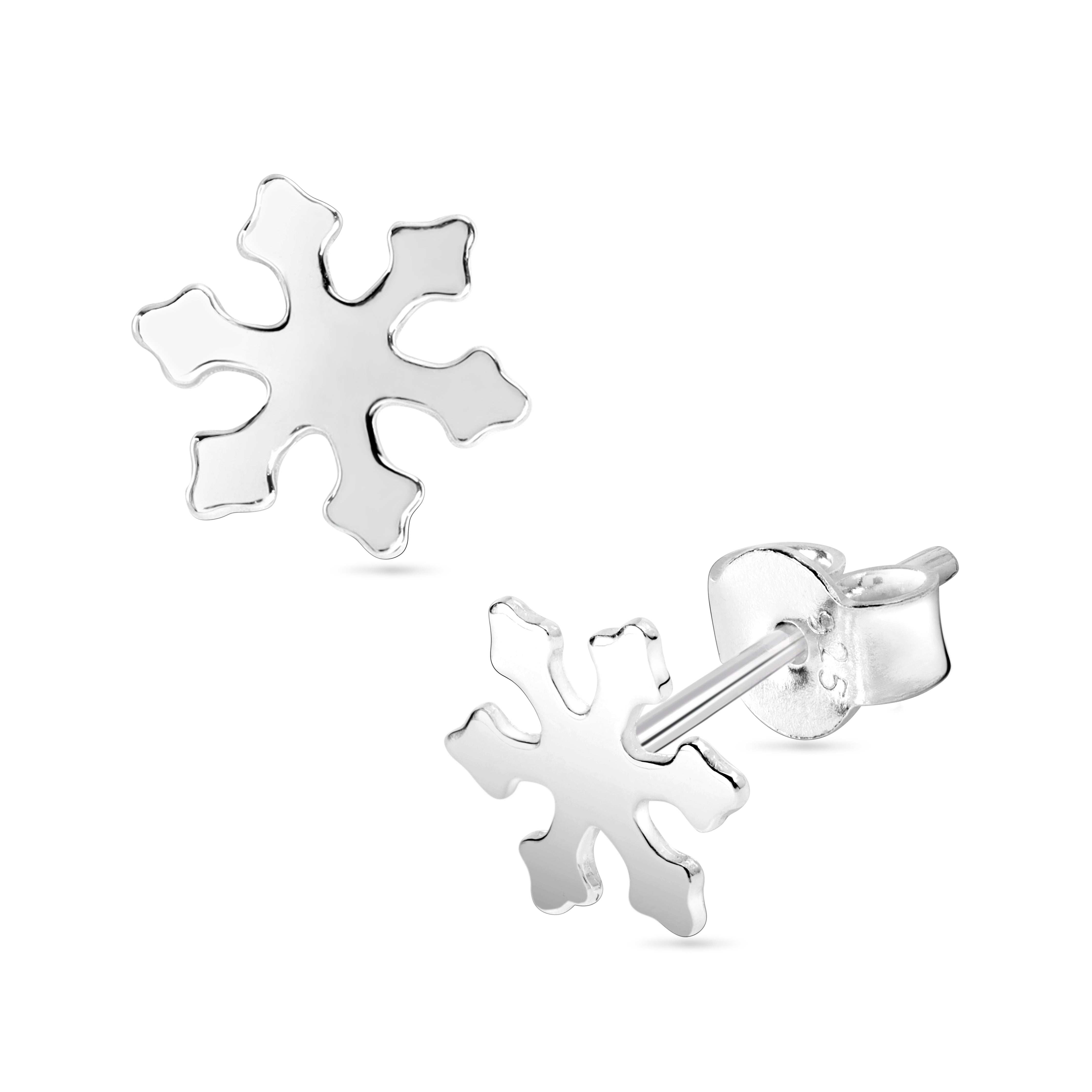 Snowflake Schneeflocke Ohrstecker Ohrringe aus 925 Sterlingsilber - Taipan Schmuck