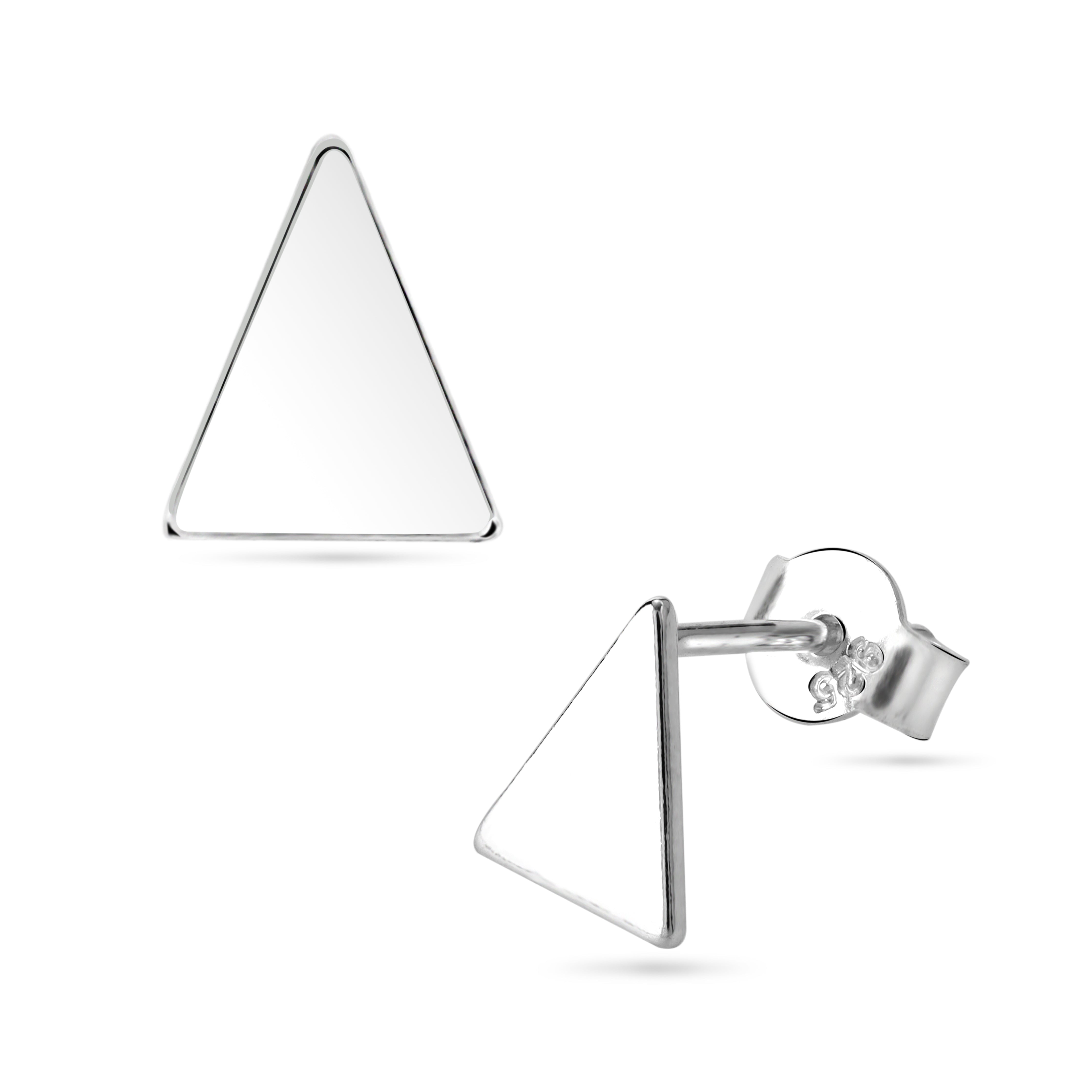 Schlichte Ohrstecker Ohrringe Dreieck aus 925 Sterlingsilber - Taipan Schmuck