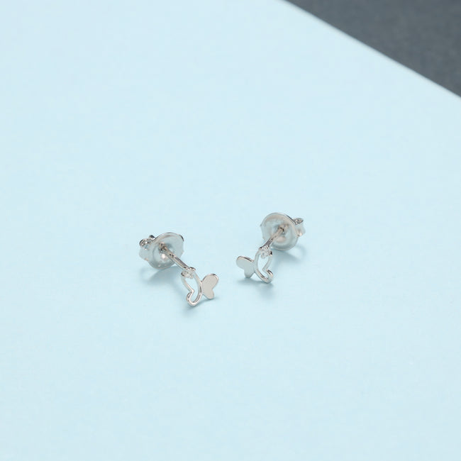 2. Bild von Super süße Damen Ohrstecker Zirkonia Ohrringe mit Schmetterling Motiv aus 925 Sterlingsilber