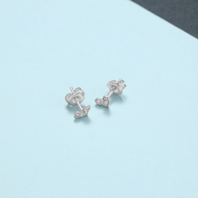 2. Bild von Damen Zirkonia Ohrstecker Ohrringe mit Herz Motiv aus 925 Sterlingsilber