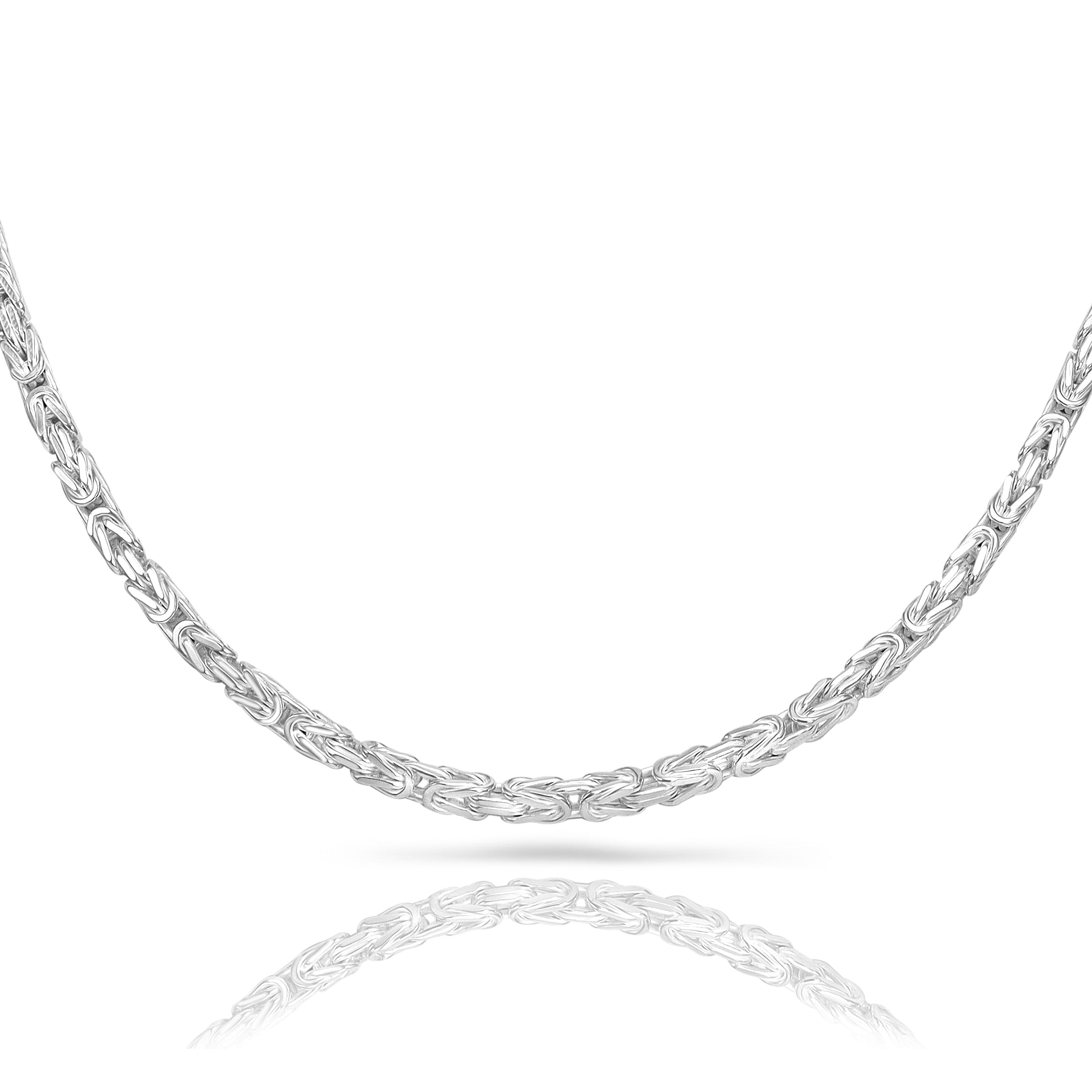 3mm Königskette - 925 Silber massiv vierkant hochglanzpoliert - Taipan Schmuck