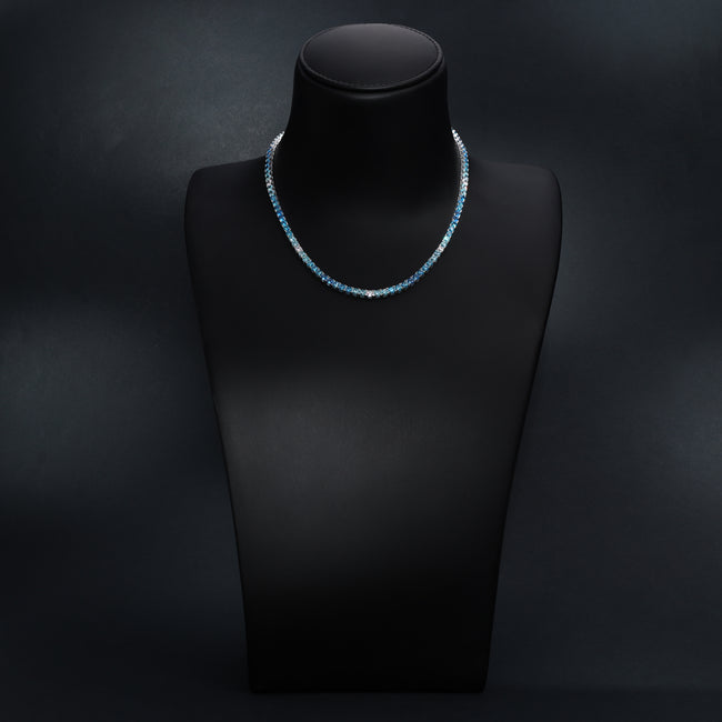 10. Bild von 4mm Tennis Chain Kette Farbverlauf blau - 925 Sterling Silber