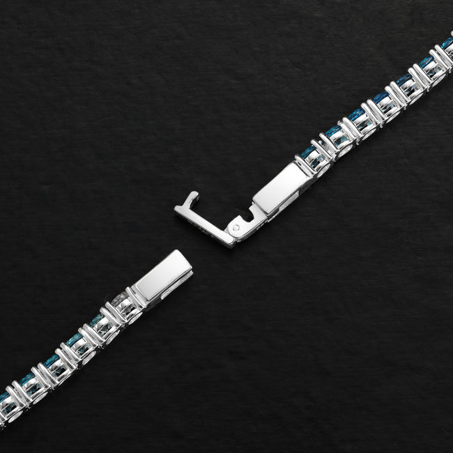 9. Bild von 4mm Tennis Chain Kette Farbverlauf blau - 925 Sterling Silber