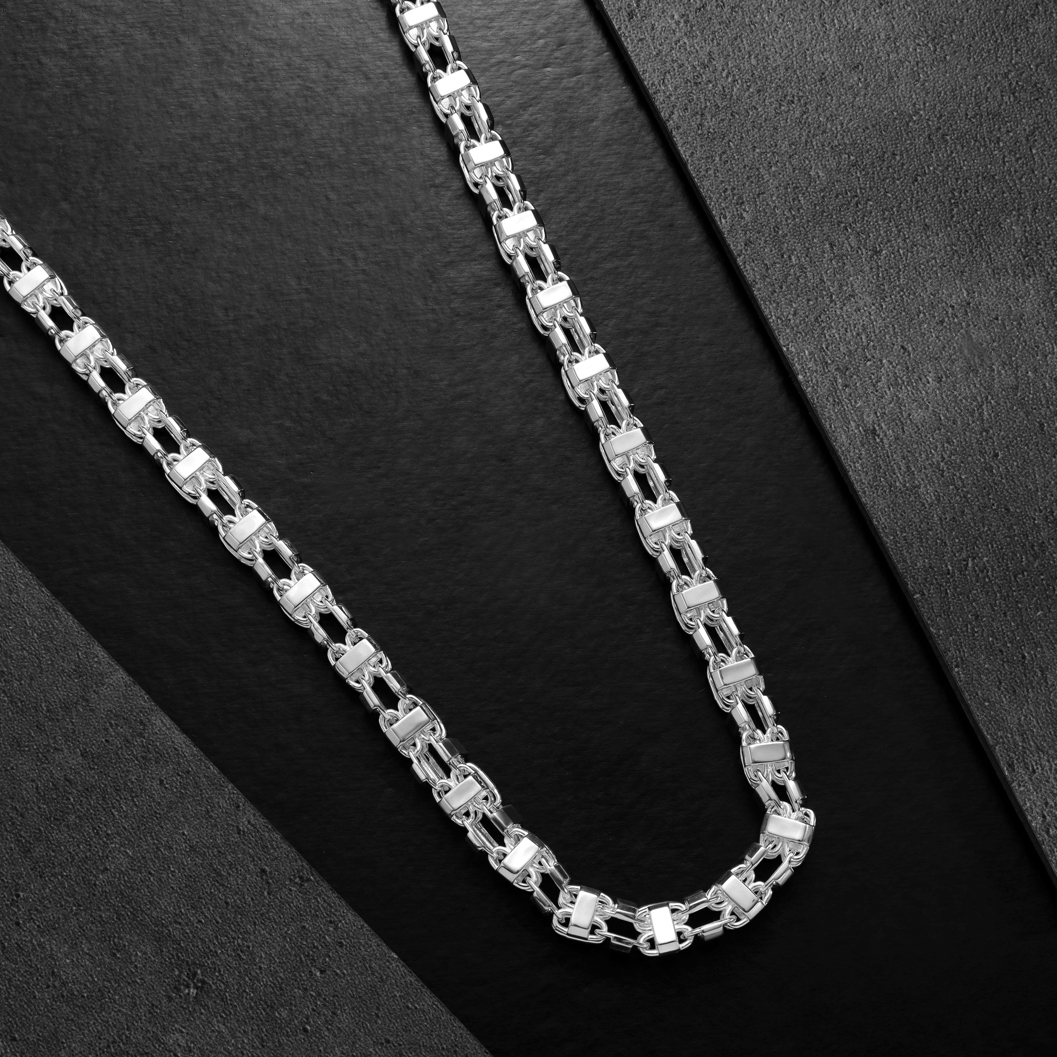 Käfigkette Magnumkette 7mm breit 60/70cm lang aus 925 Sterling Silber - Taipan Schmuck