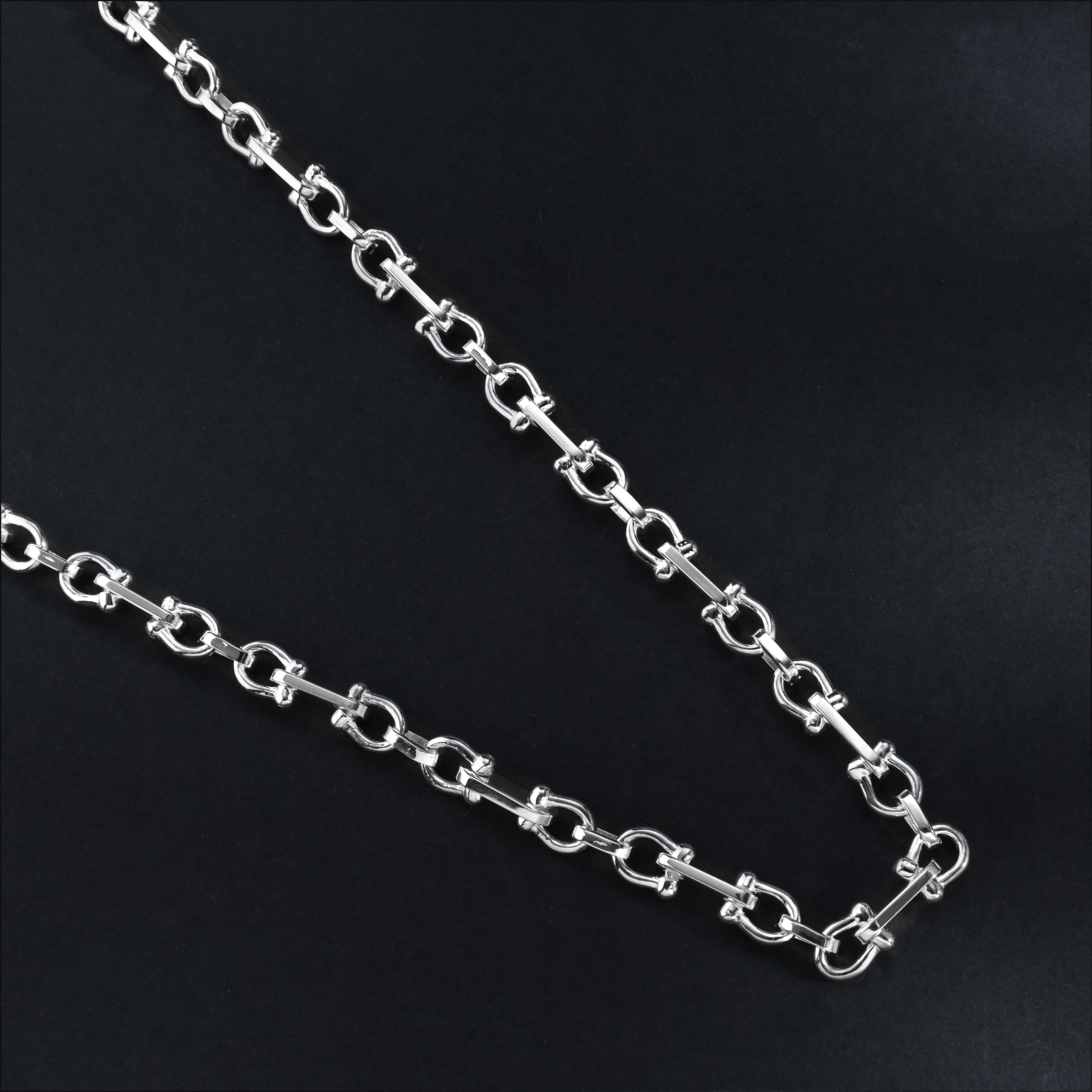 Plattenkette + Horse Shoe link 6,5mm 925 Sterlingsilber - Taipan Schmuck