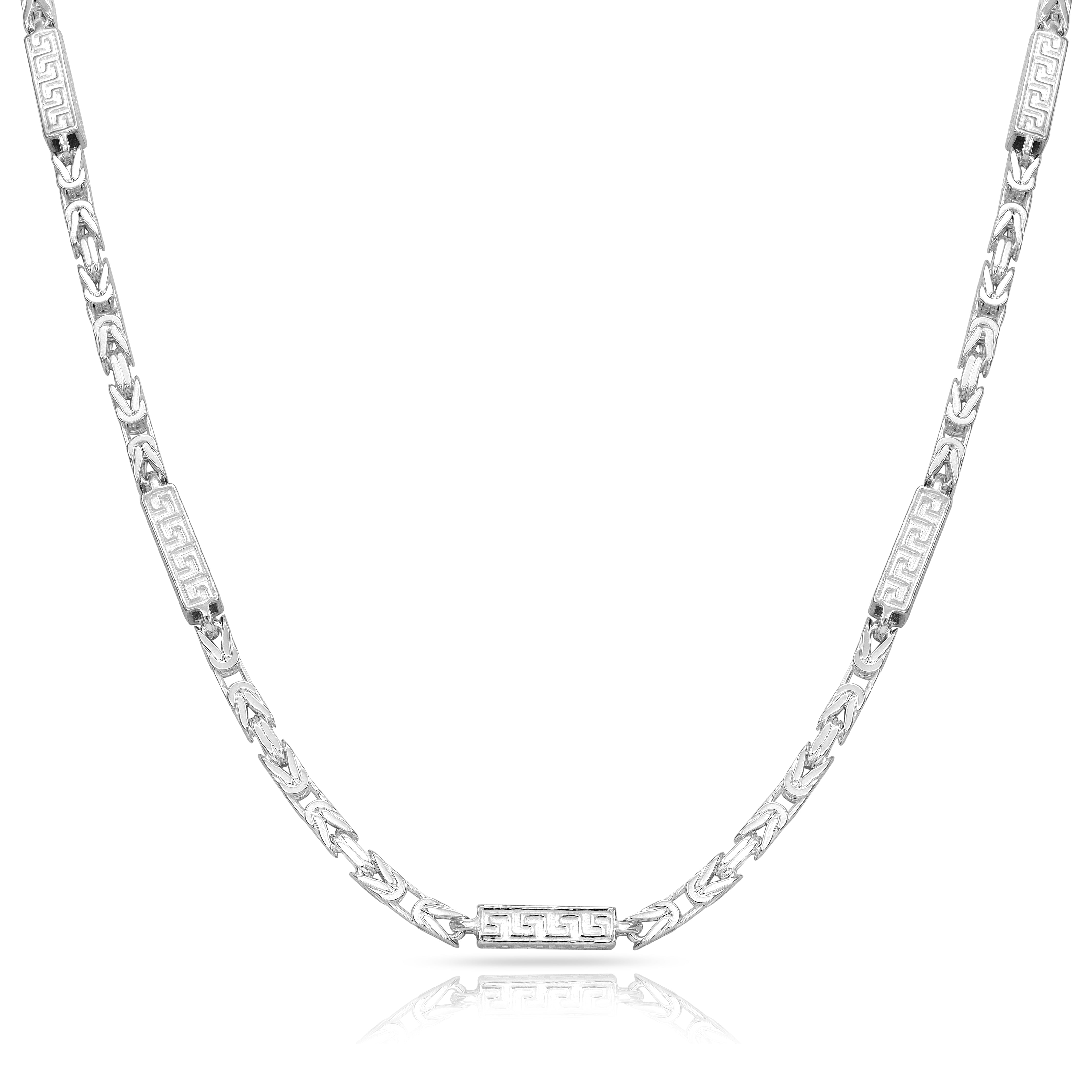 King chain with blocks 4mm wide 60/65/70cm long made of 925 Sterling silver 