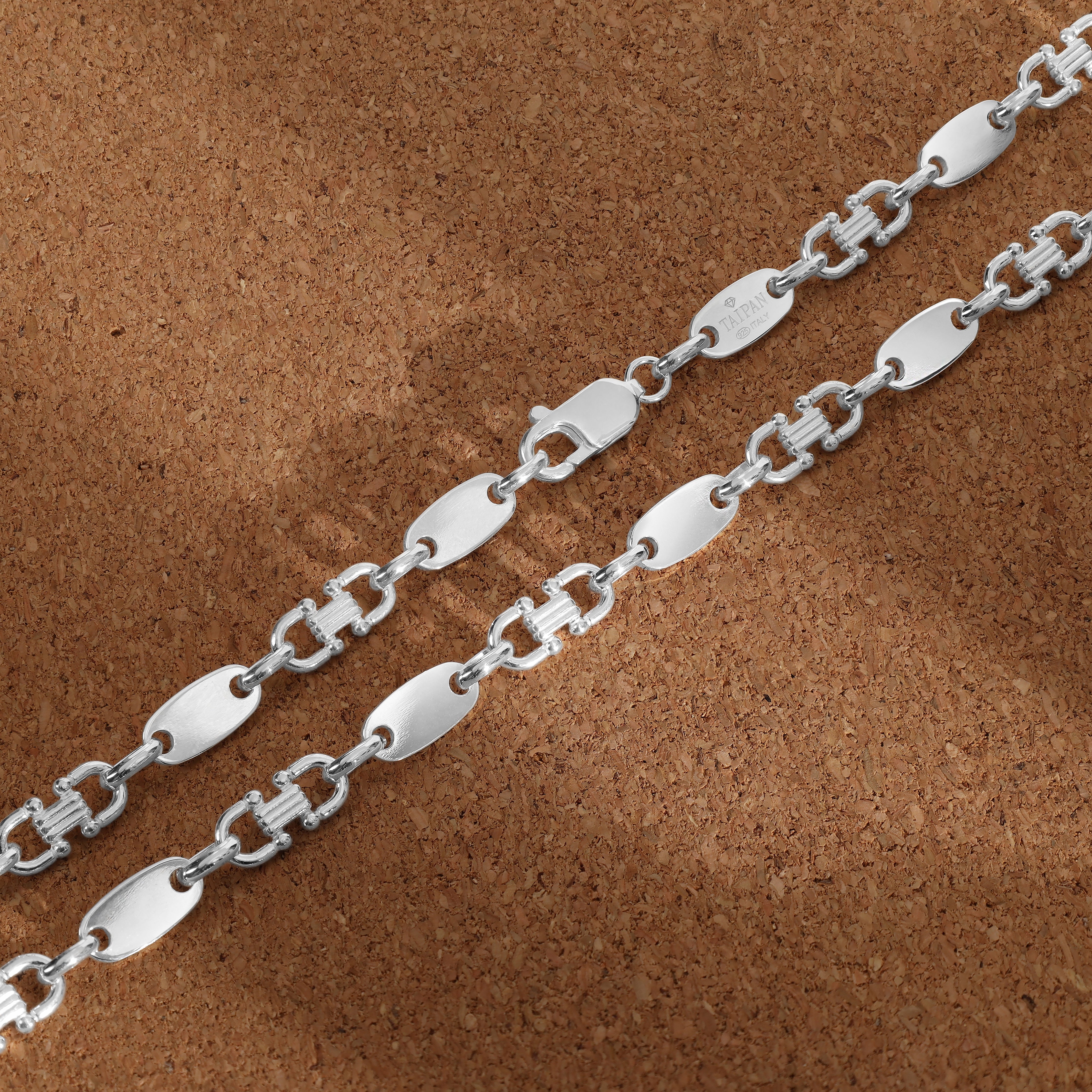 6mm Plattenkette aus 925 Sterlingsilber