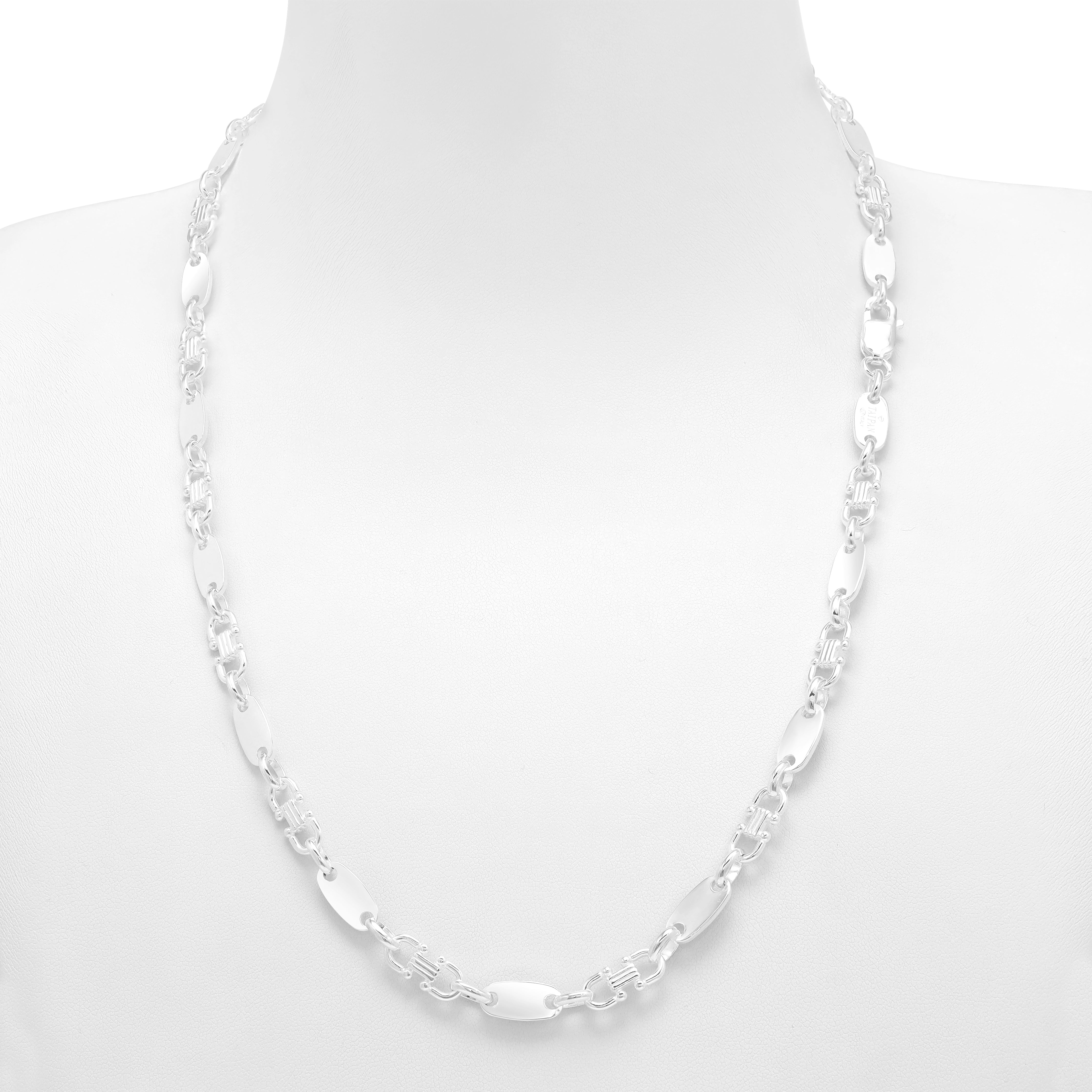 6mm Plattenkette aus 925 Sterlingsilber
