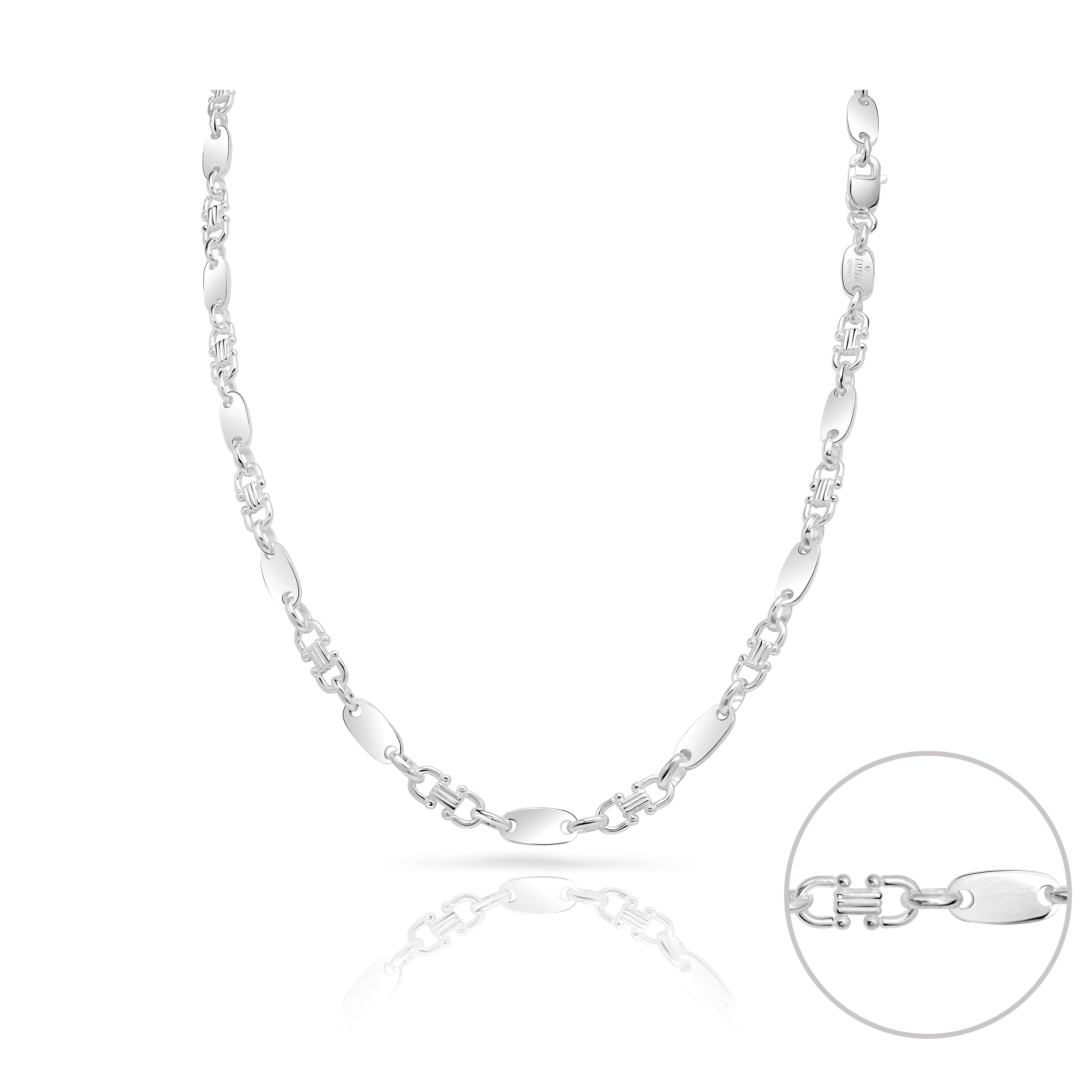 6mm Plattenkette aus 925 Sterlingsilber