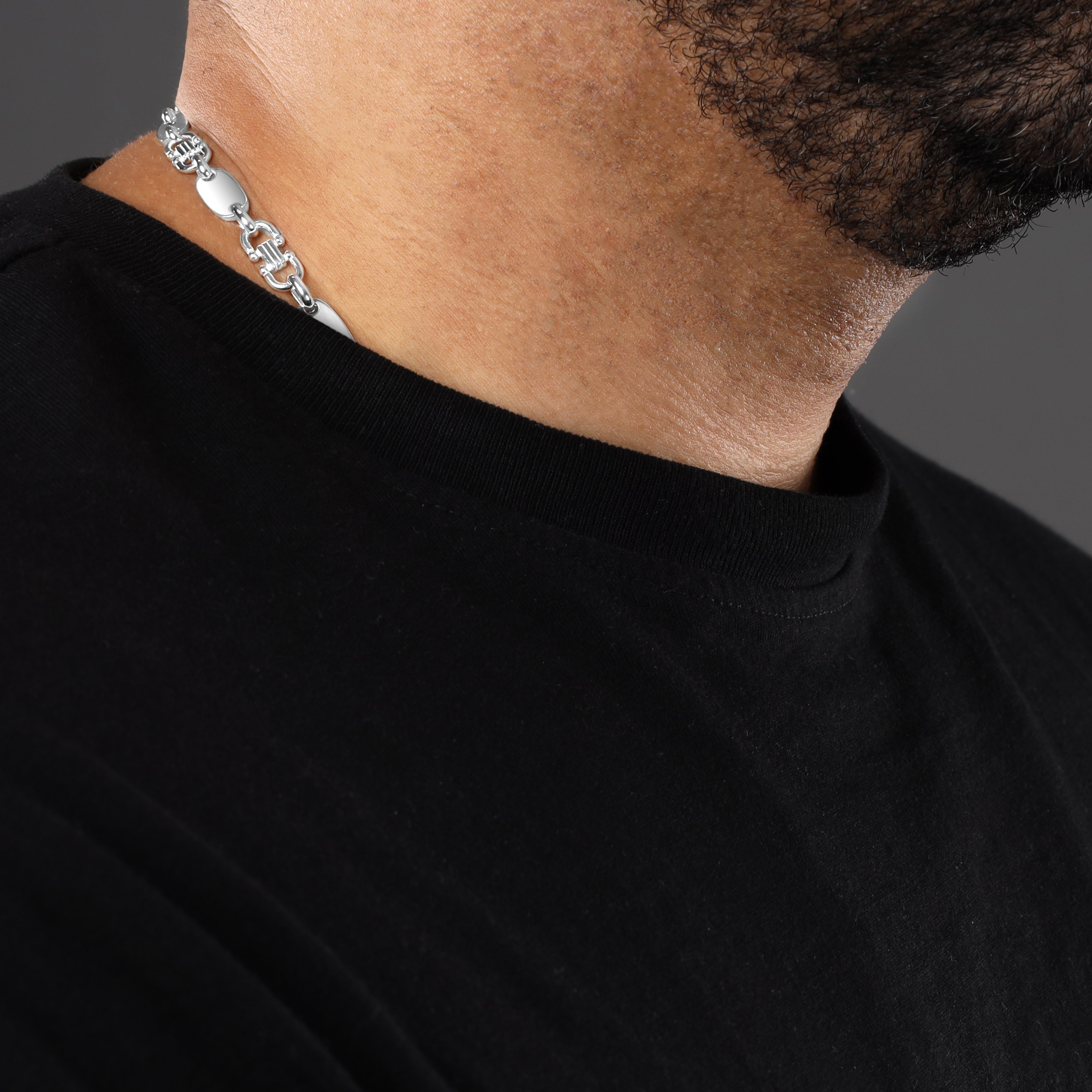 6mm Plattenkette aus 925 Sterlingsilber