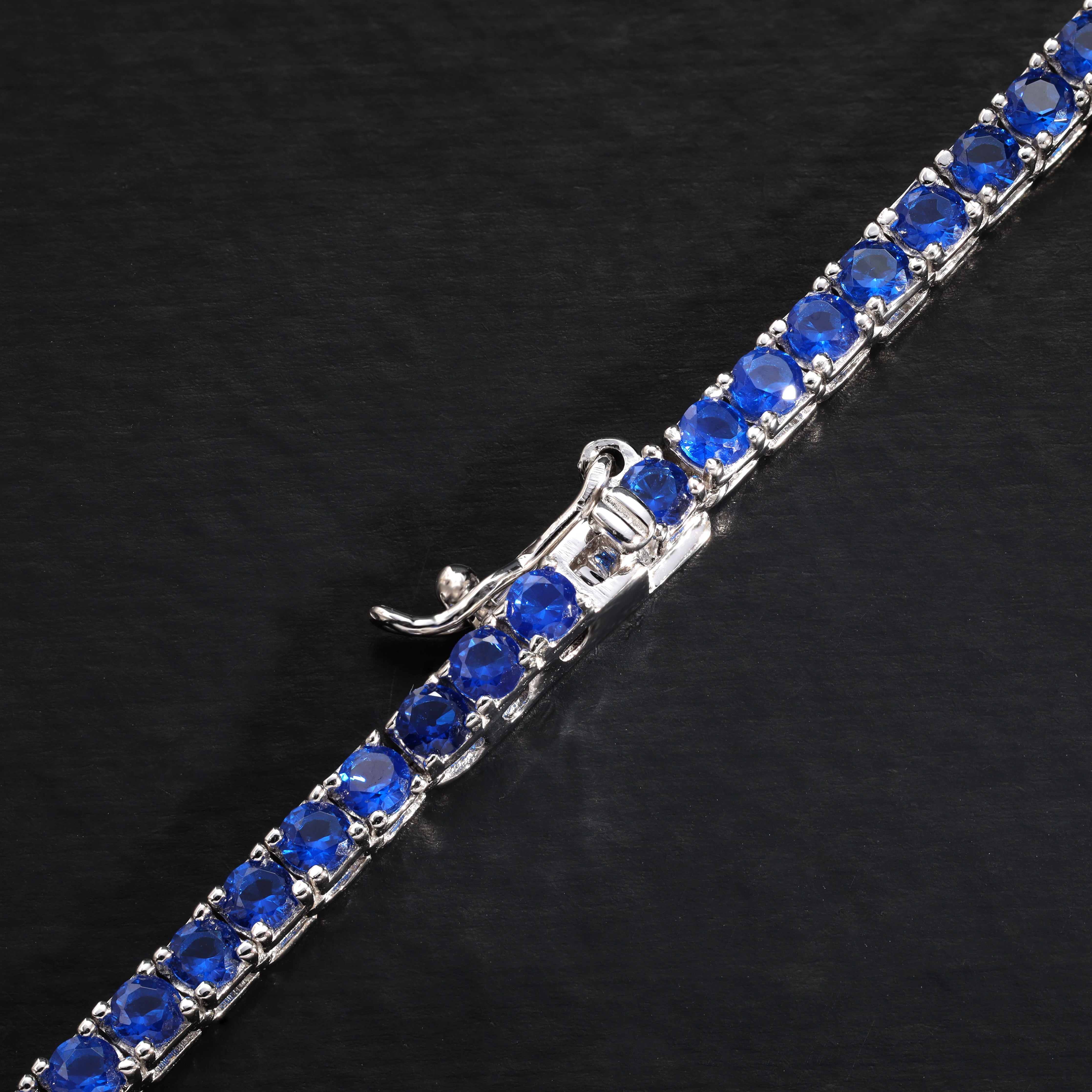 Blue ice cold Multicolor Tennis Chain 2,5mm breit aus 925 Sterling Silber Zirkonia - Taipan Schmuck
