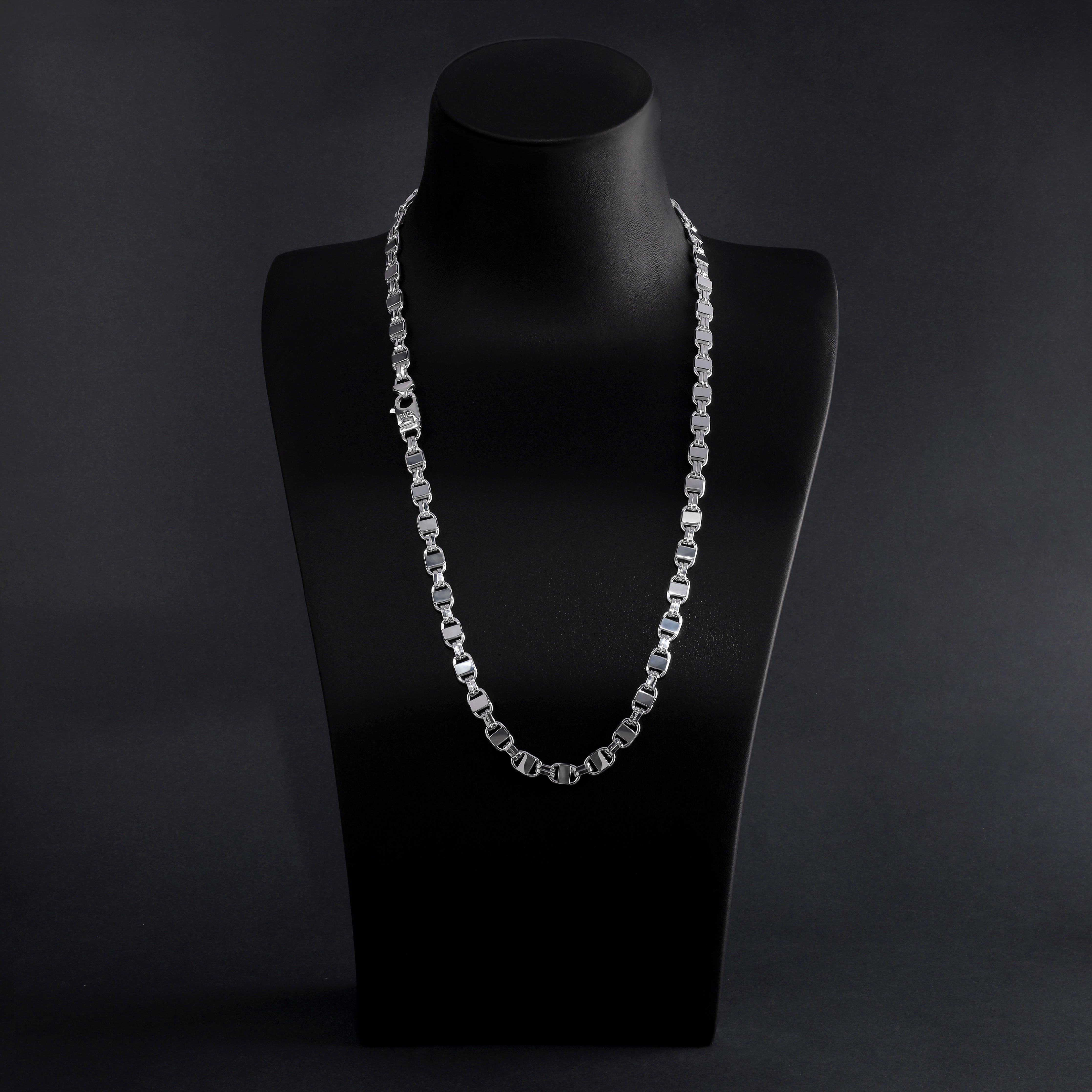 8mm Plattenkette aus 925 Sterlingsilber