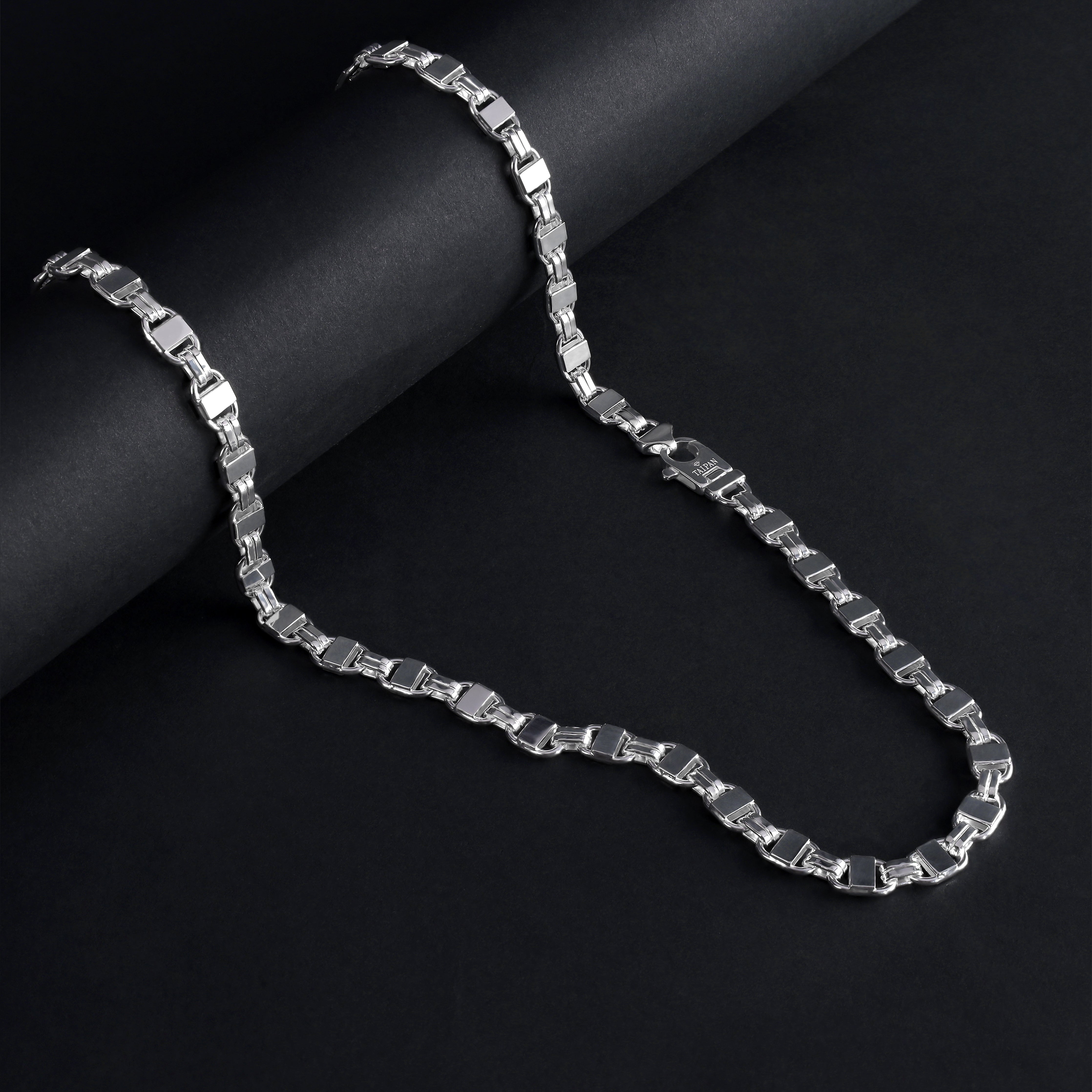 8mm Plattenkette aus 925 Sterlingsilber