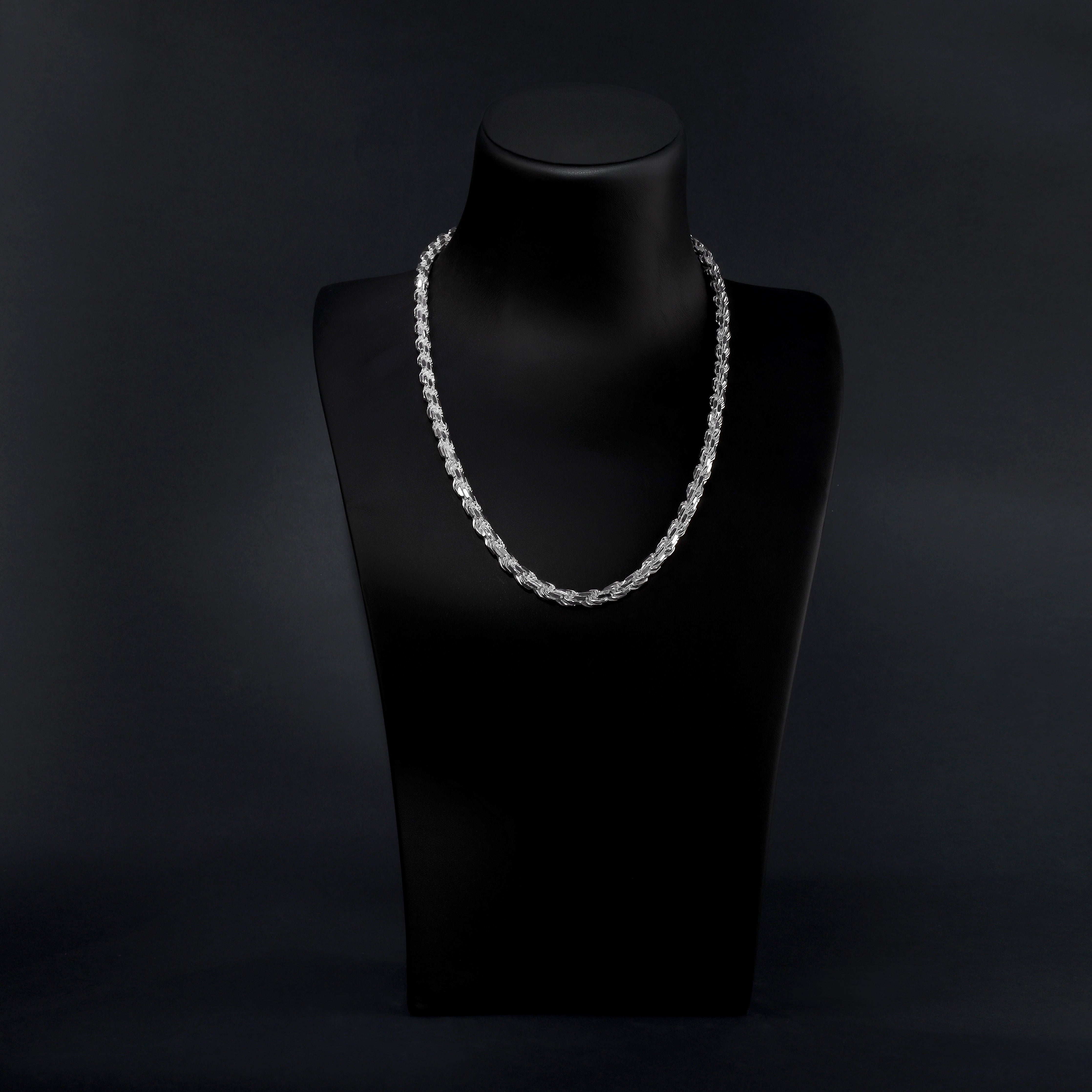 7mm Kordelkette Rope chain 60cm aus 925 Sterlingsilber